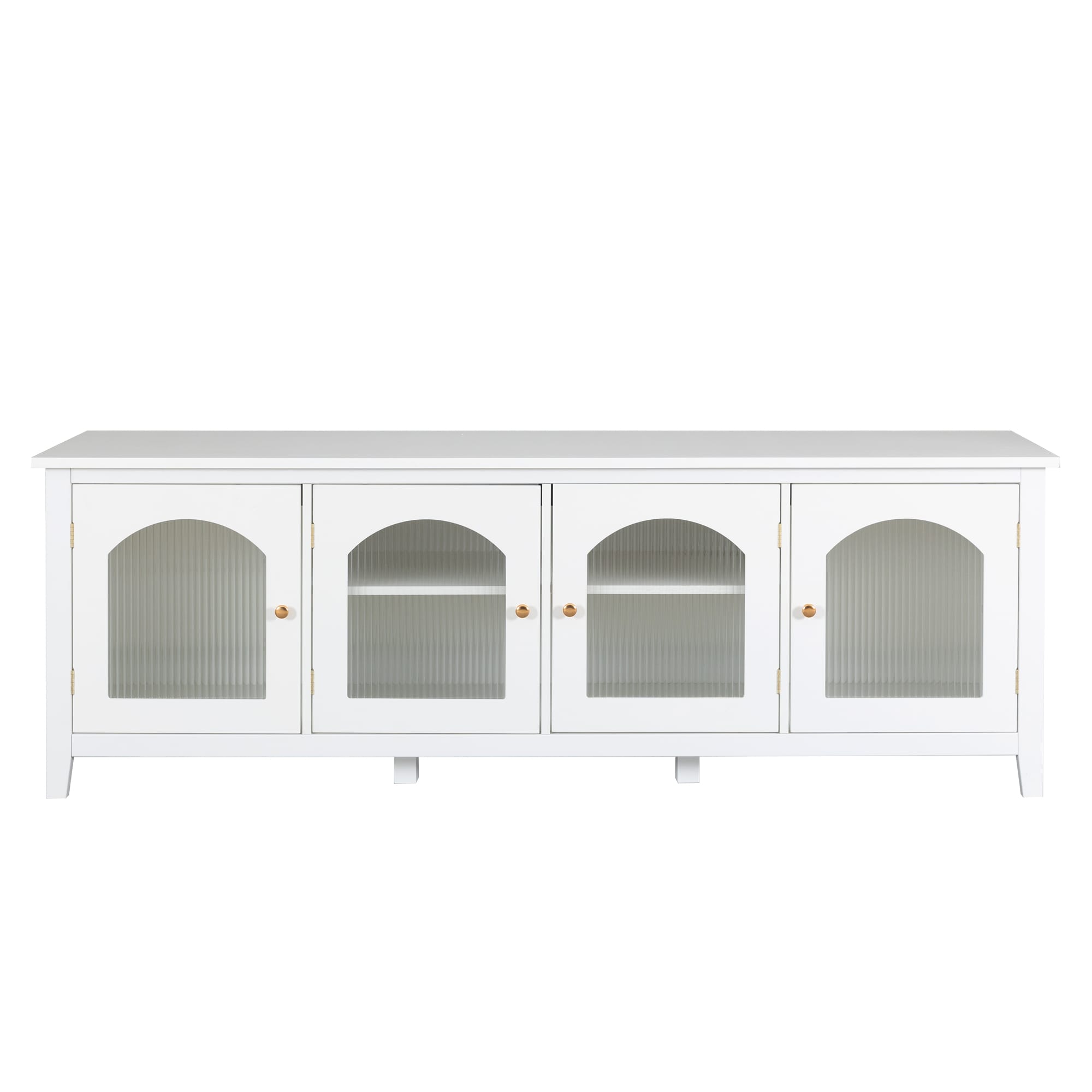 FurniFusion L-144771 Modern/Contemporary White TV cabinet ( Accommodates TVs up to 75-in )