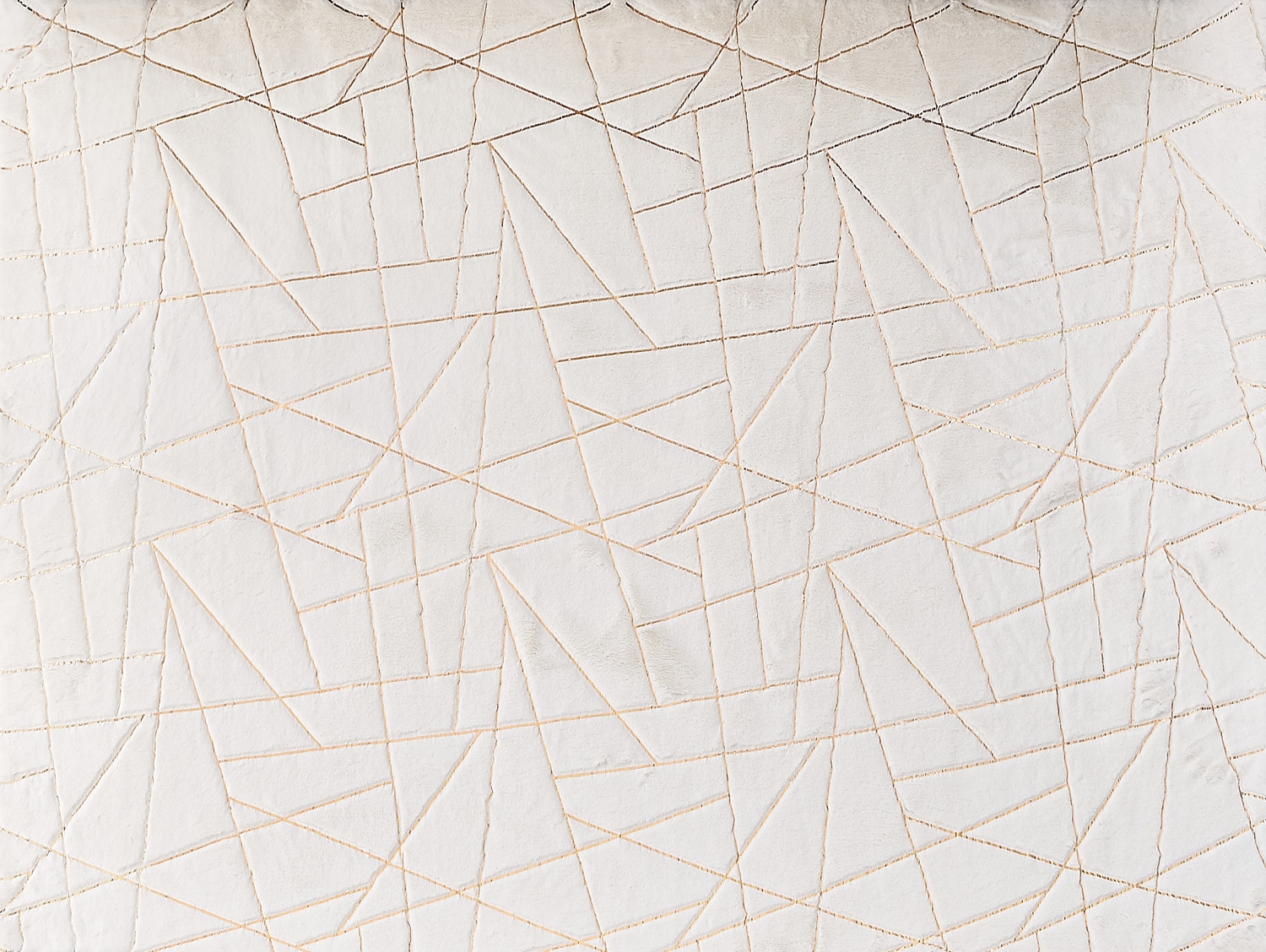 Amazing Rugs RSRGLDGEOWT-57 6 x 9 (ft) Loomed Polyester White/Gold Rectangular Indoor Abstract Machine washable Area rug
