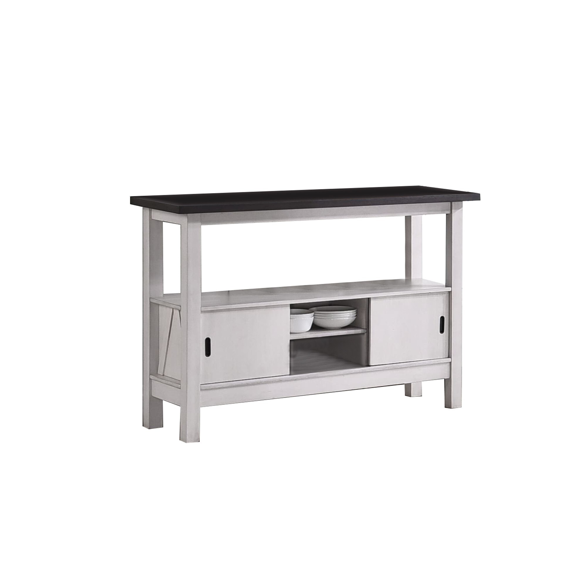 Benzara Contemporary/Modern White Wood China Cabinet with Wine Storage