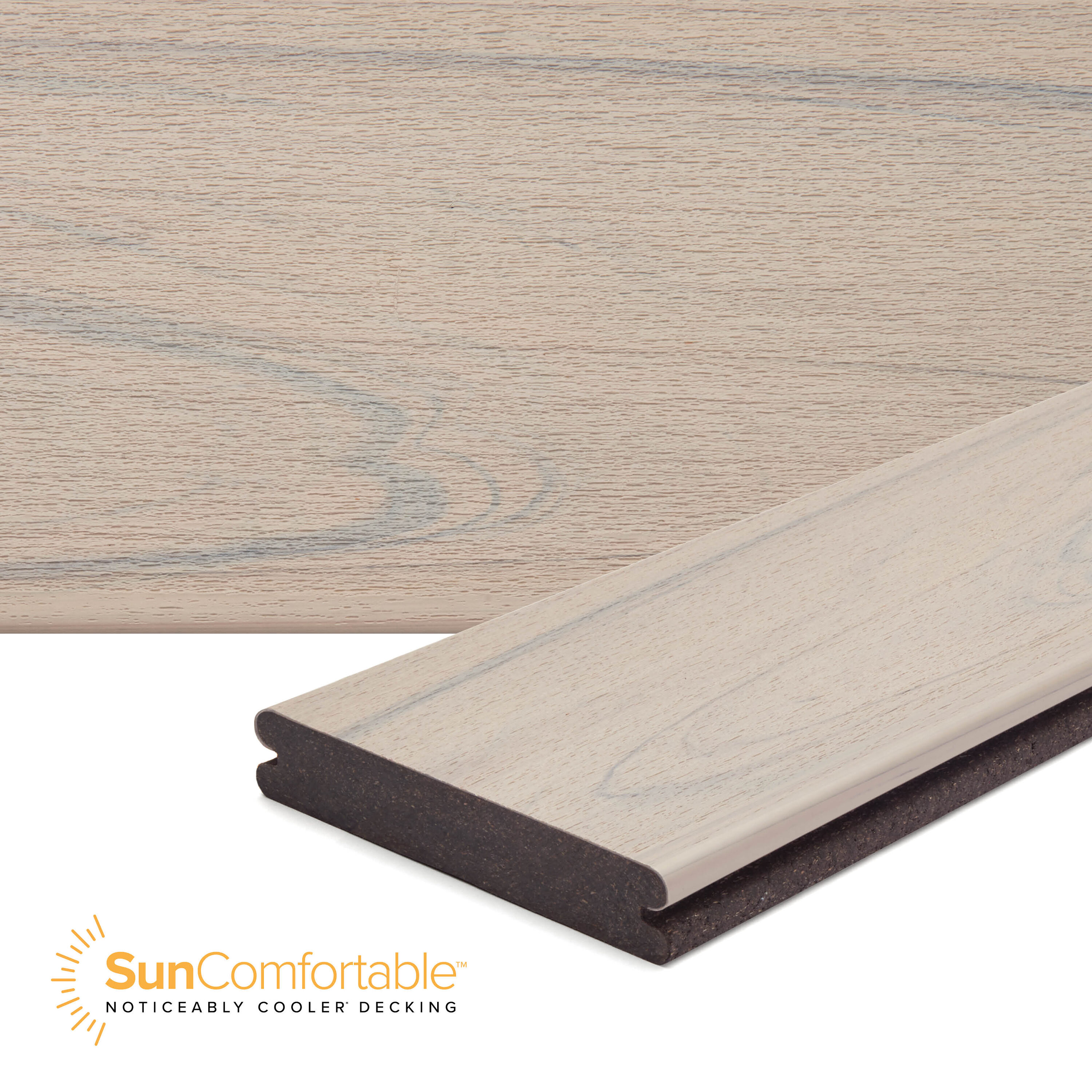 Trex SF010612TLG01 Transcend Lineage 1-in x 6-in x 12-ft Salt Flat Grooved Composite Deck board