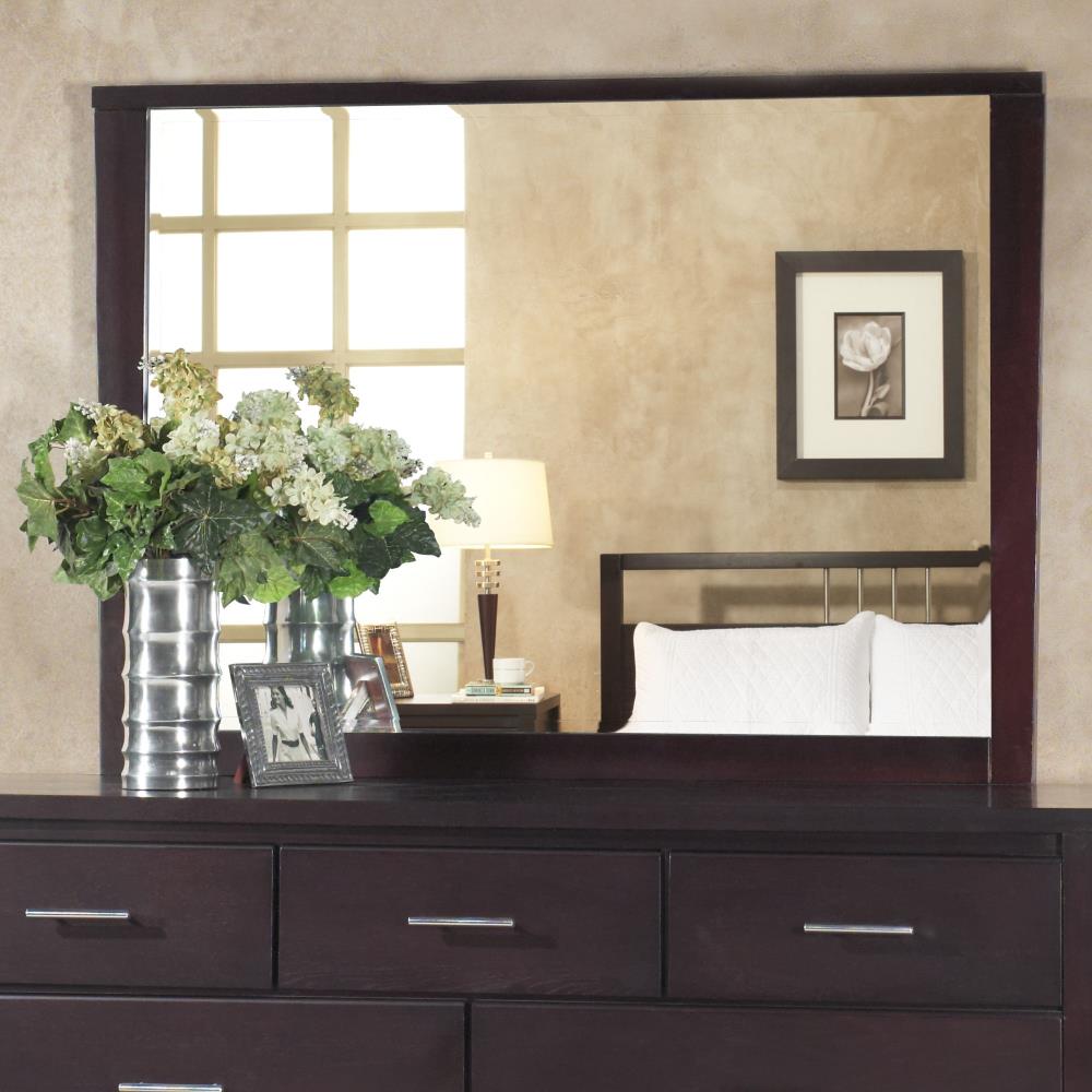 Modus Furniture NV2383LG Nevis 50-in W x 35-in H Espresso Framed Wall Mirror