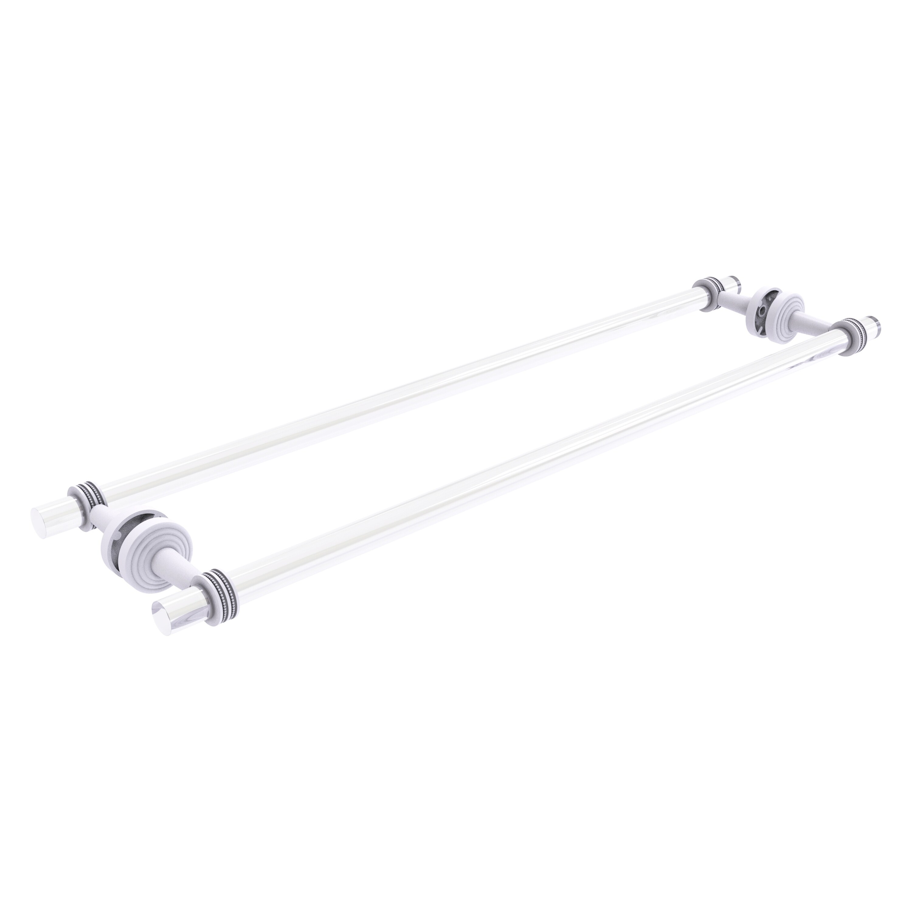 Allied Brass PB-41D-BB-30-WHM Pacific Beach 30-in double Matte White Wall mount Double Towel Bar