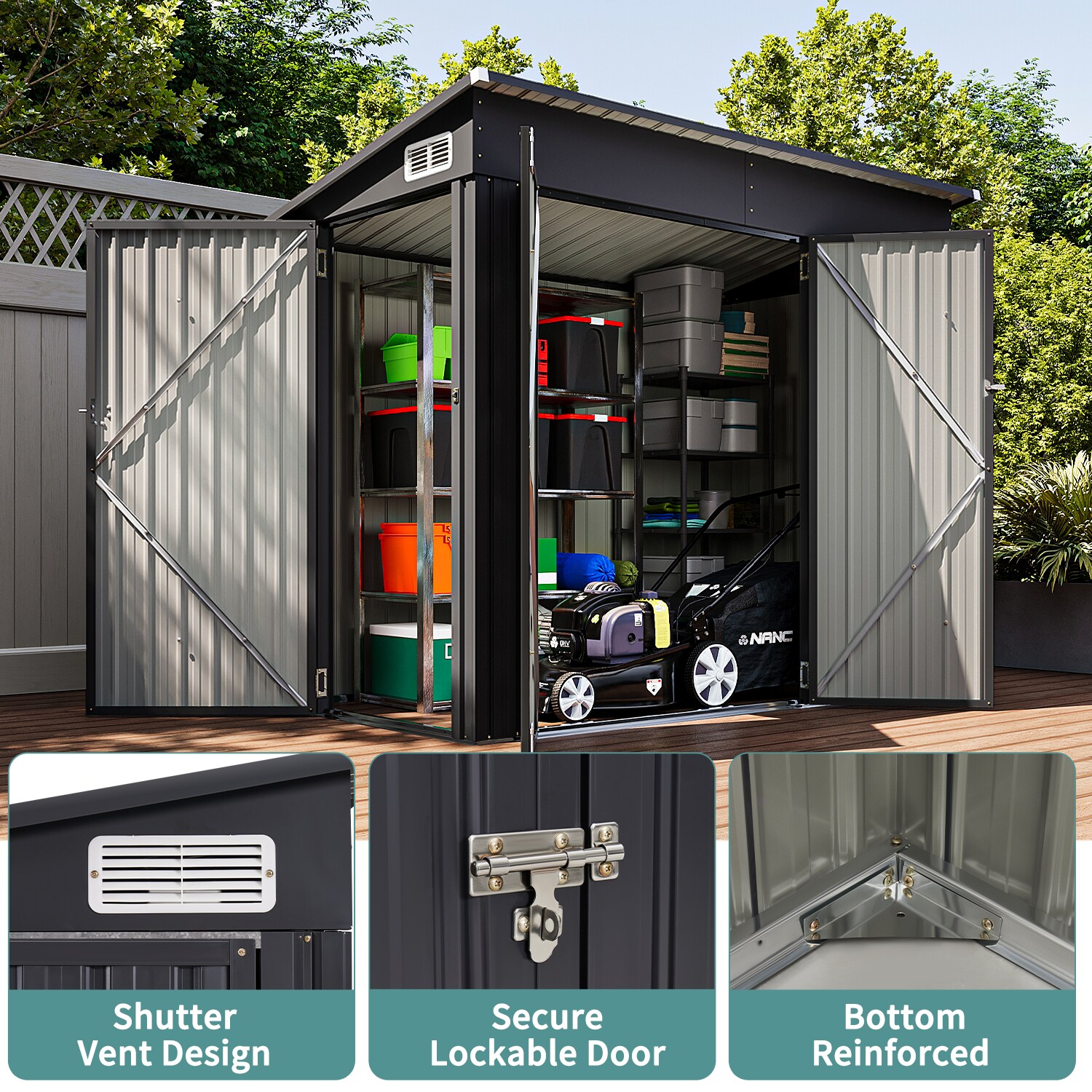 AOXUN AX-30246B Metal-Storage-Buildings-Sheds - View #4