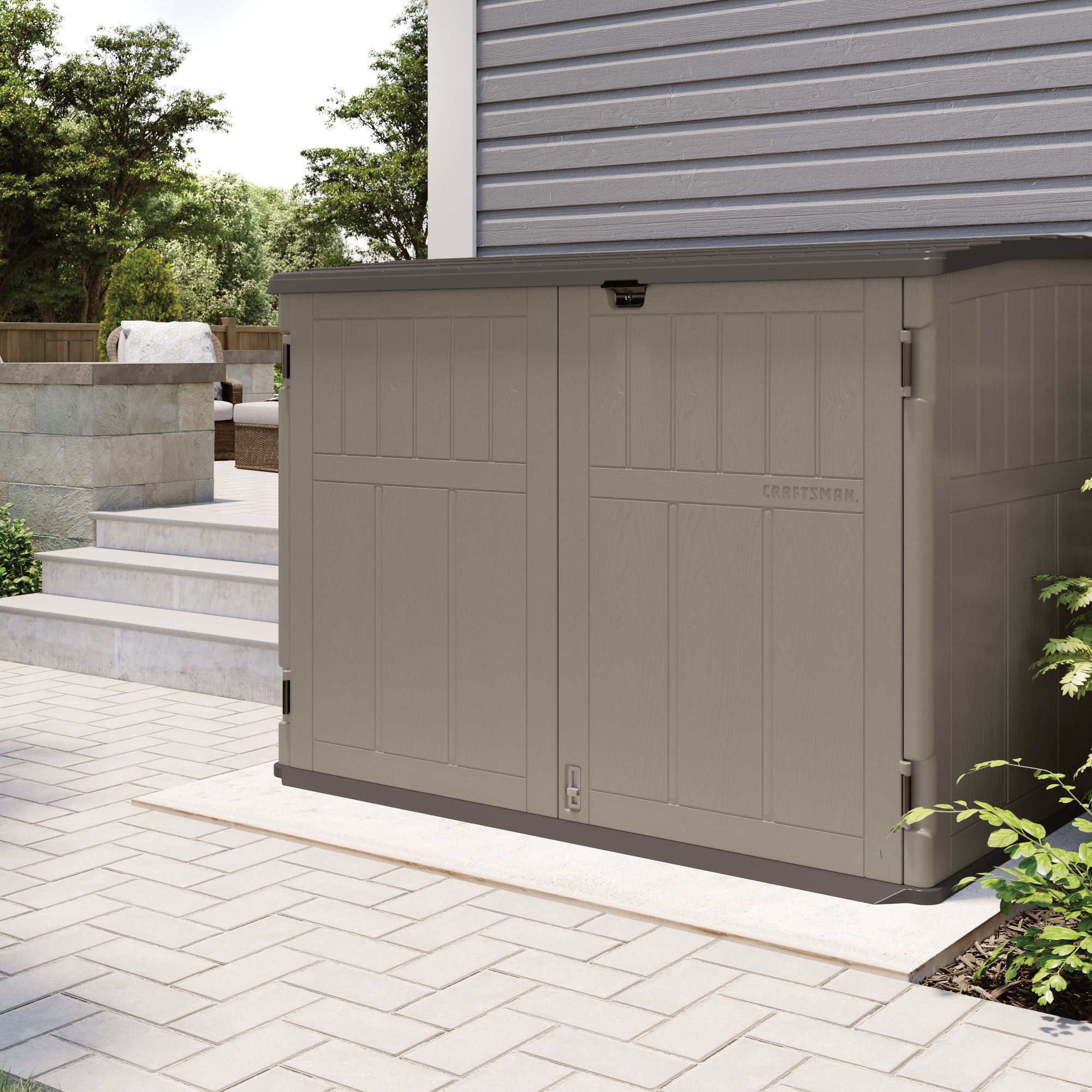CRAFTSMAN CMXRSSC4750 6-ft x 4-ft Horizontal Gray Resin Storage Shed (Floor Included)