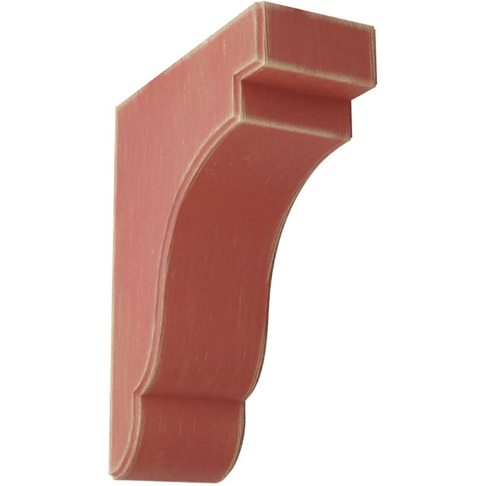 Ekena Millwork BKTWD04X09X11BERD Bedford 3-1/2-in x 8-1/2-in x 11-in Rubberwood Red Wood Standard Bracket