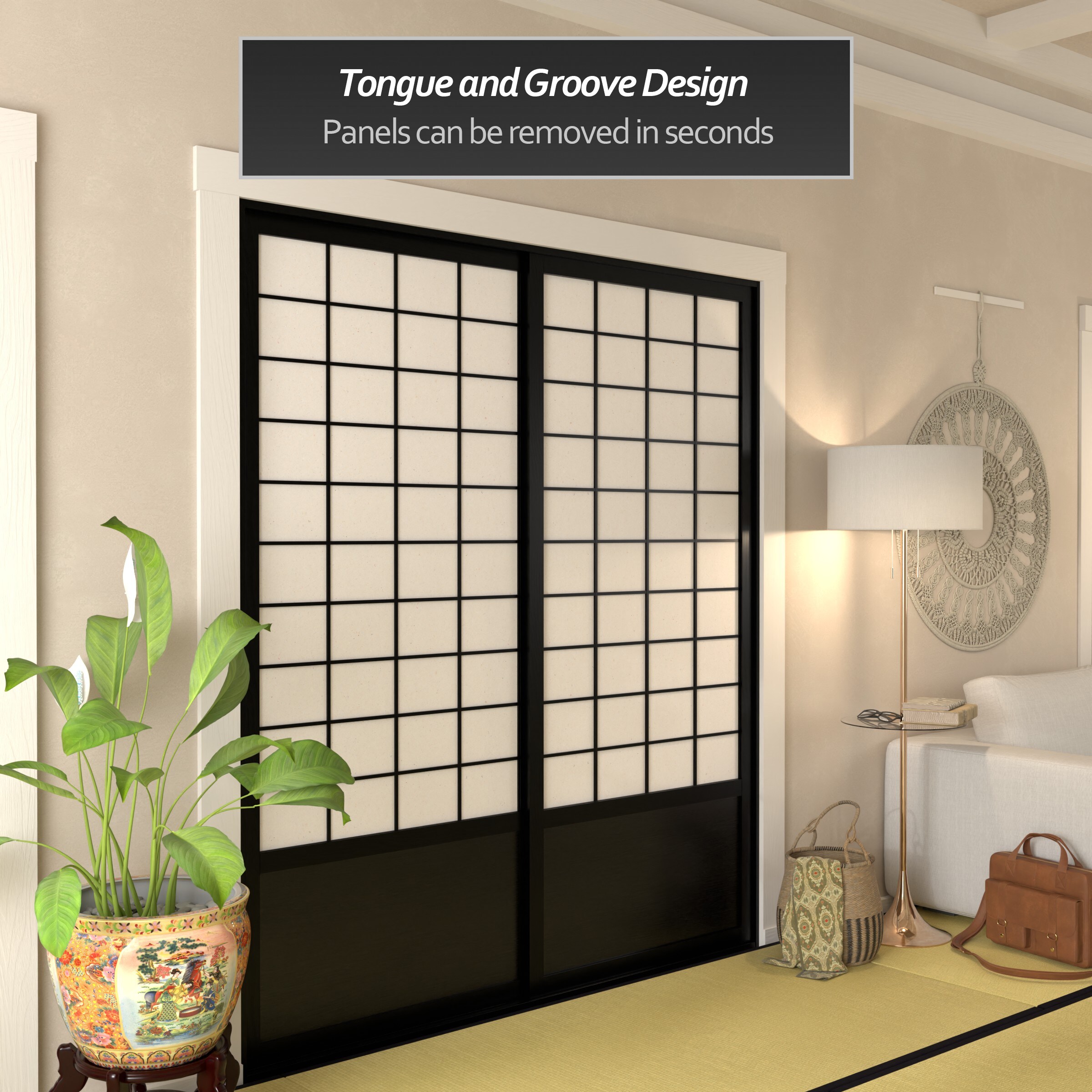 Red Lantern DOOR-DBLS-BLK Bifold-Sliding-Closet-Doors - View #6