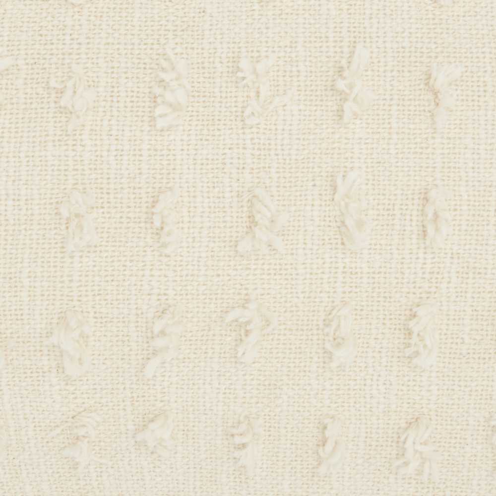 Cream Cotton Fringed 14" x 20" Throw Pillow