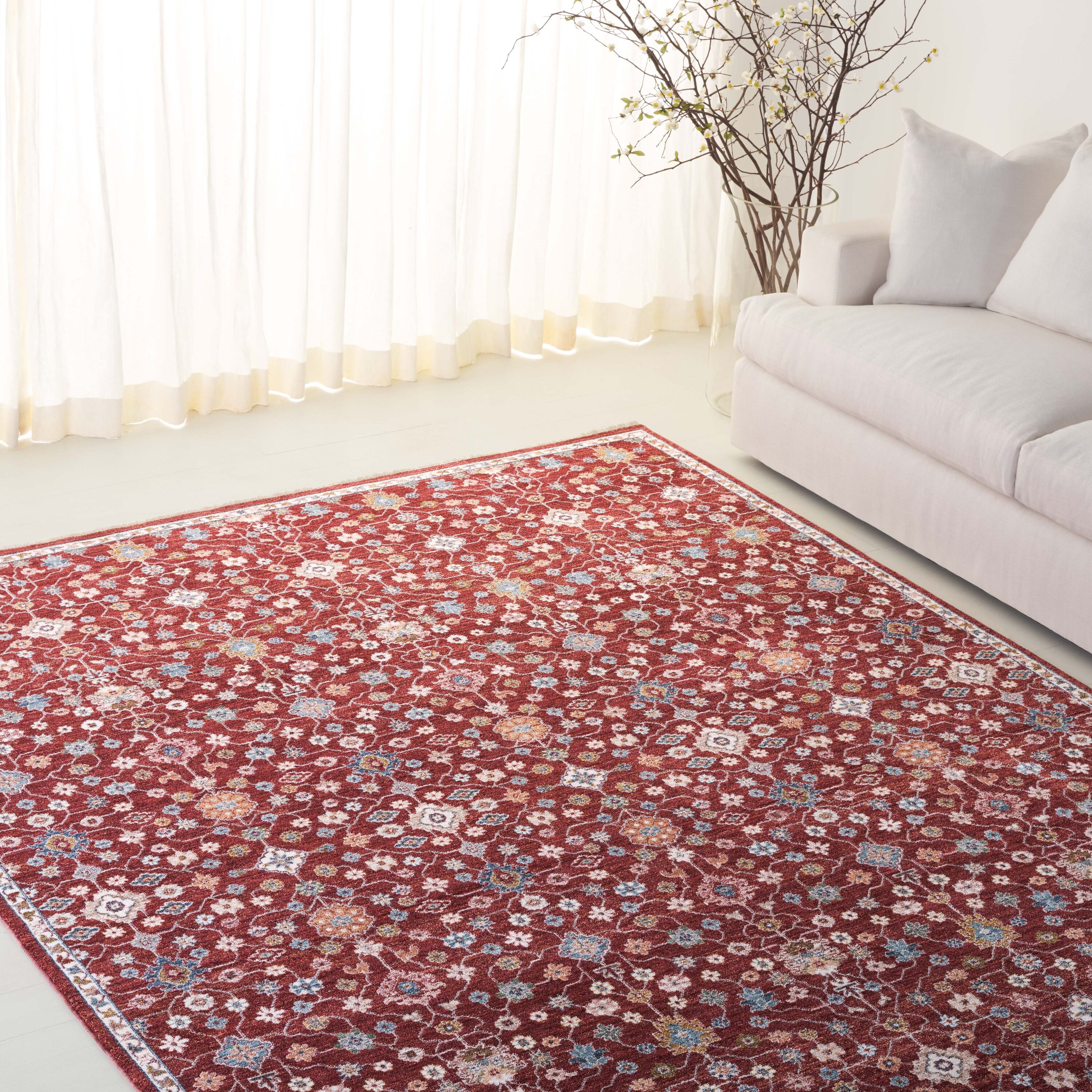  Kempton Red/Ivory Traditional 10ft x 13ft-2in Accent Rug