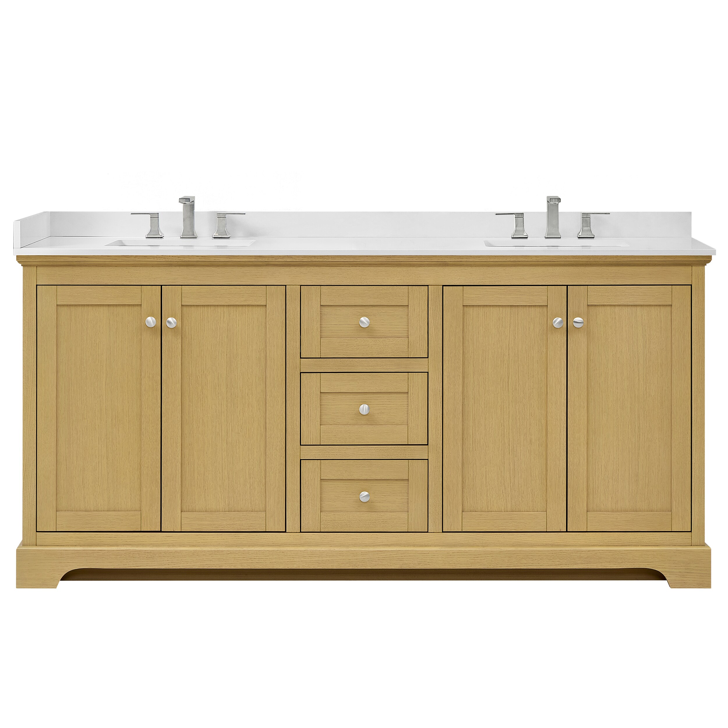 Wyndham Collection Avery 72 Inch Double Bathroom Vanity in Honey Oak ...