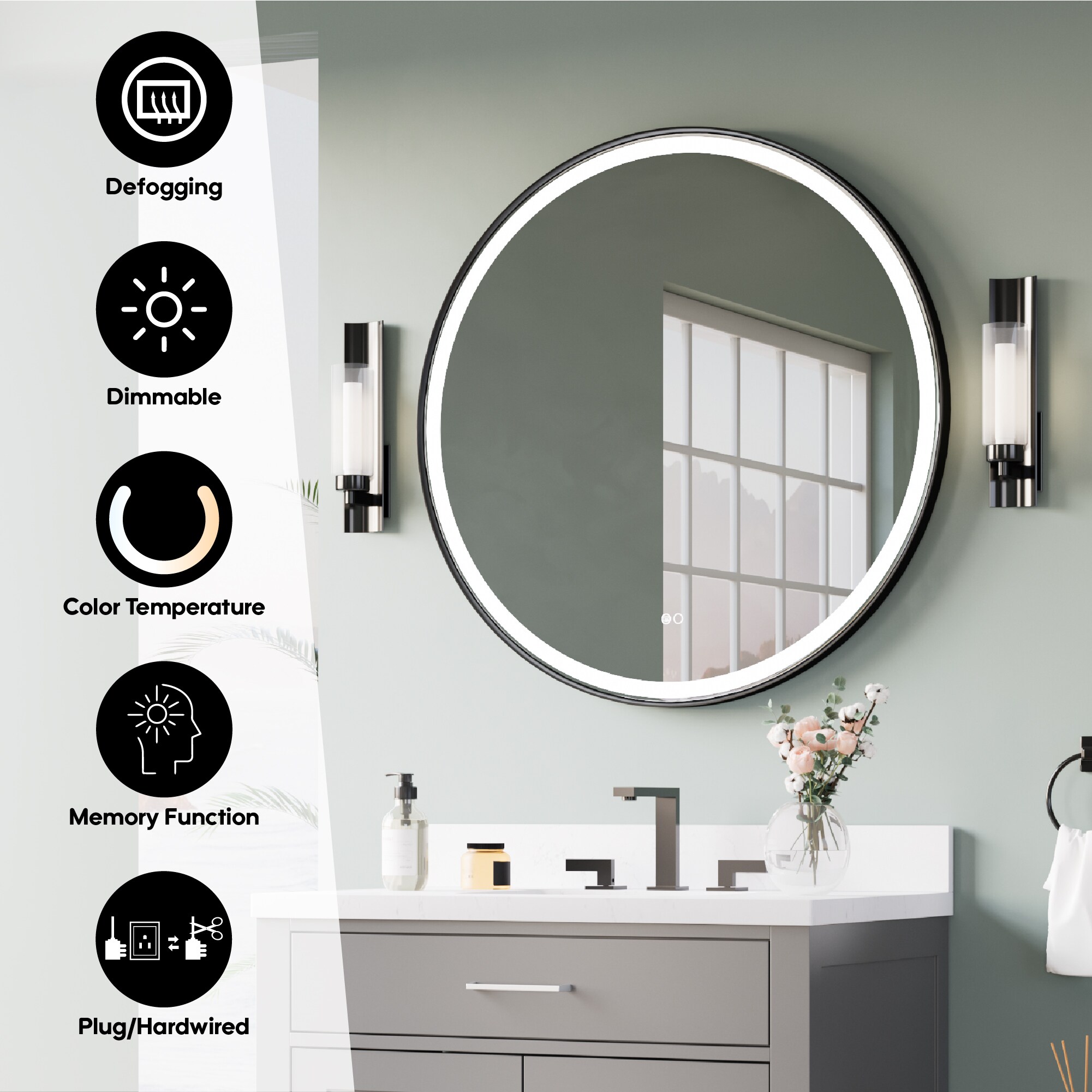 Forclover ALF-9W36RBM Framed-Bath-Mirrors - View #7
