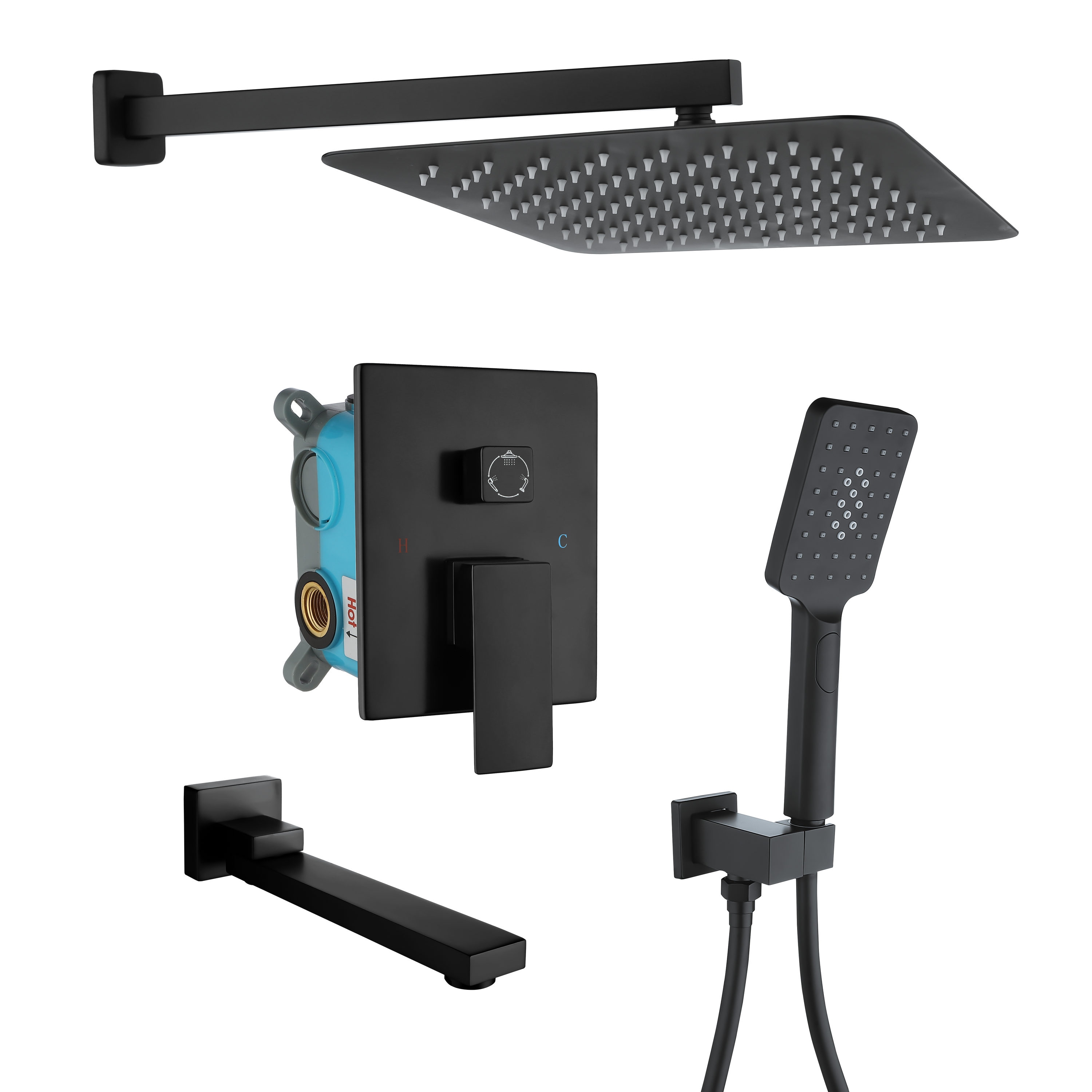 WELLFOR DB-BT1H CZ Matte black 1-handle with Valve