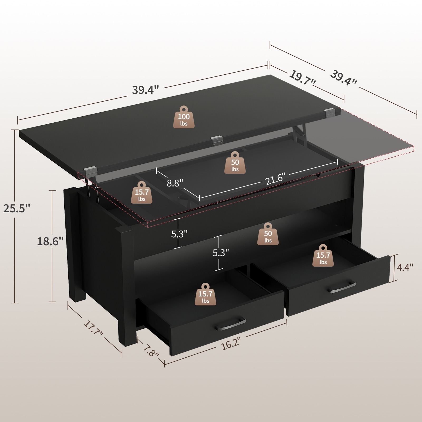 Aoile 09STJKWSRY-HXYY-988 Coffee-Tables - View #2