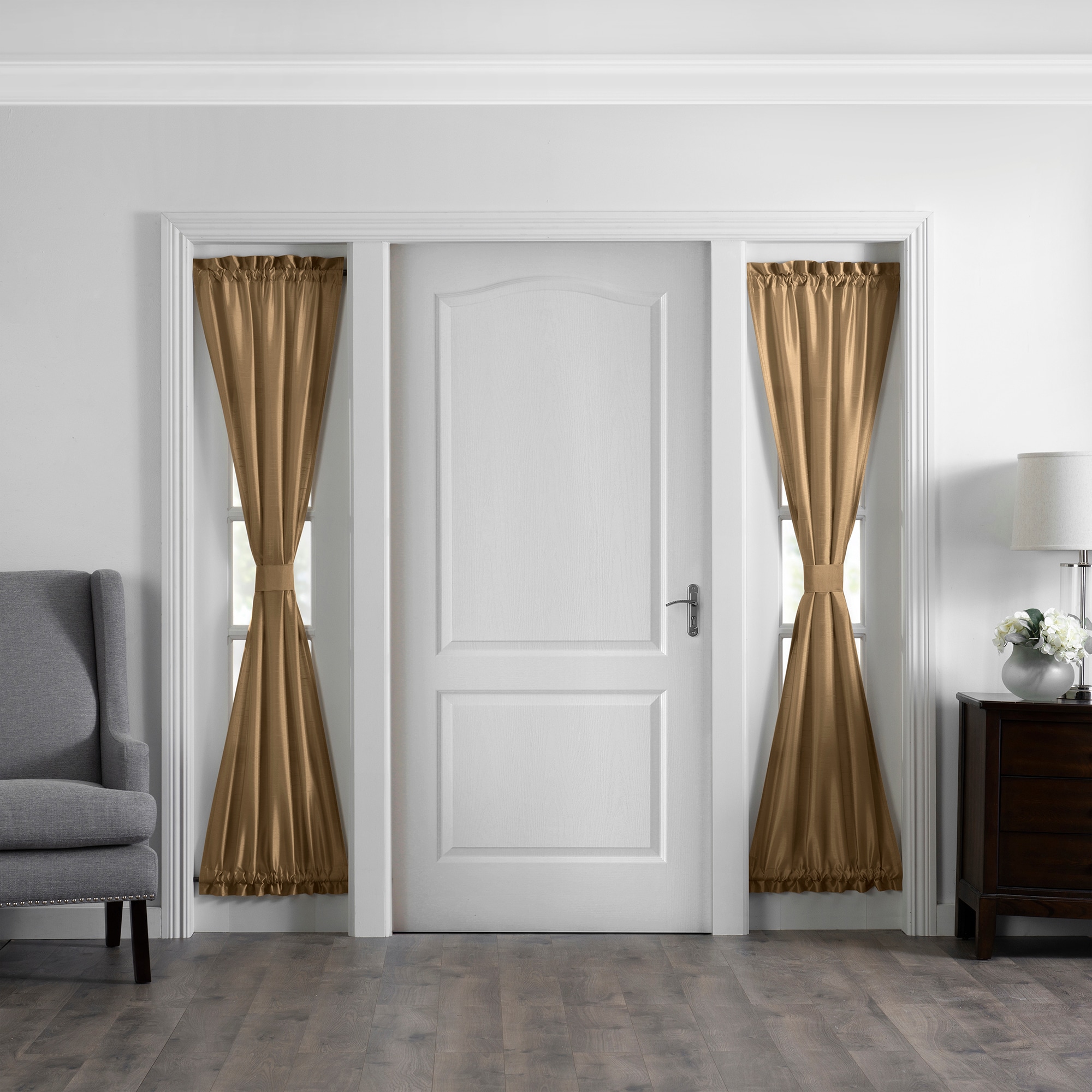 Elrene Home Fashions 739550350715 72-in Gold Semi-sheer Rod pocket Single curtain panel