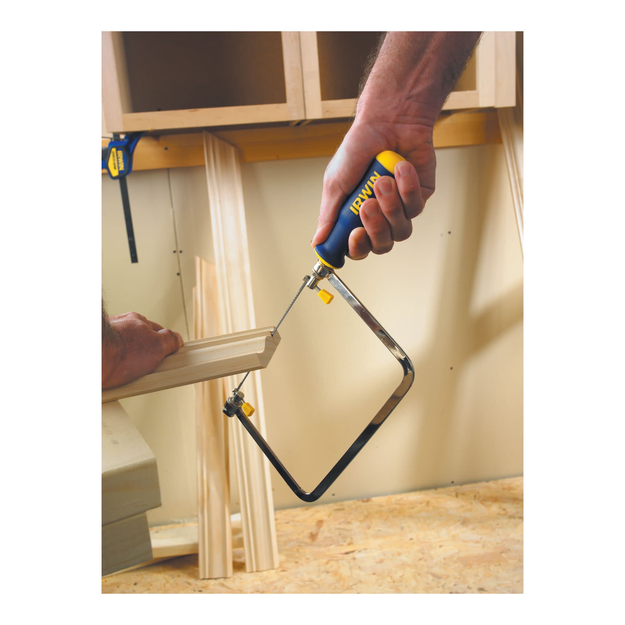 IRWIN Coping Saw: 6 1/2 in Blade Lg, Steel, 13 1/4 in Overall Lg, 10, Rubber