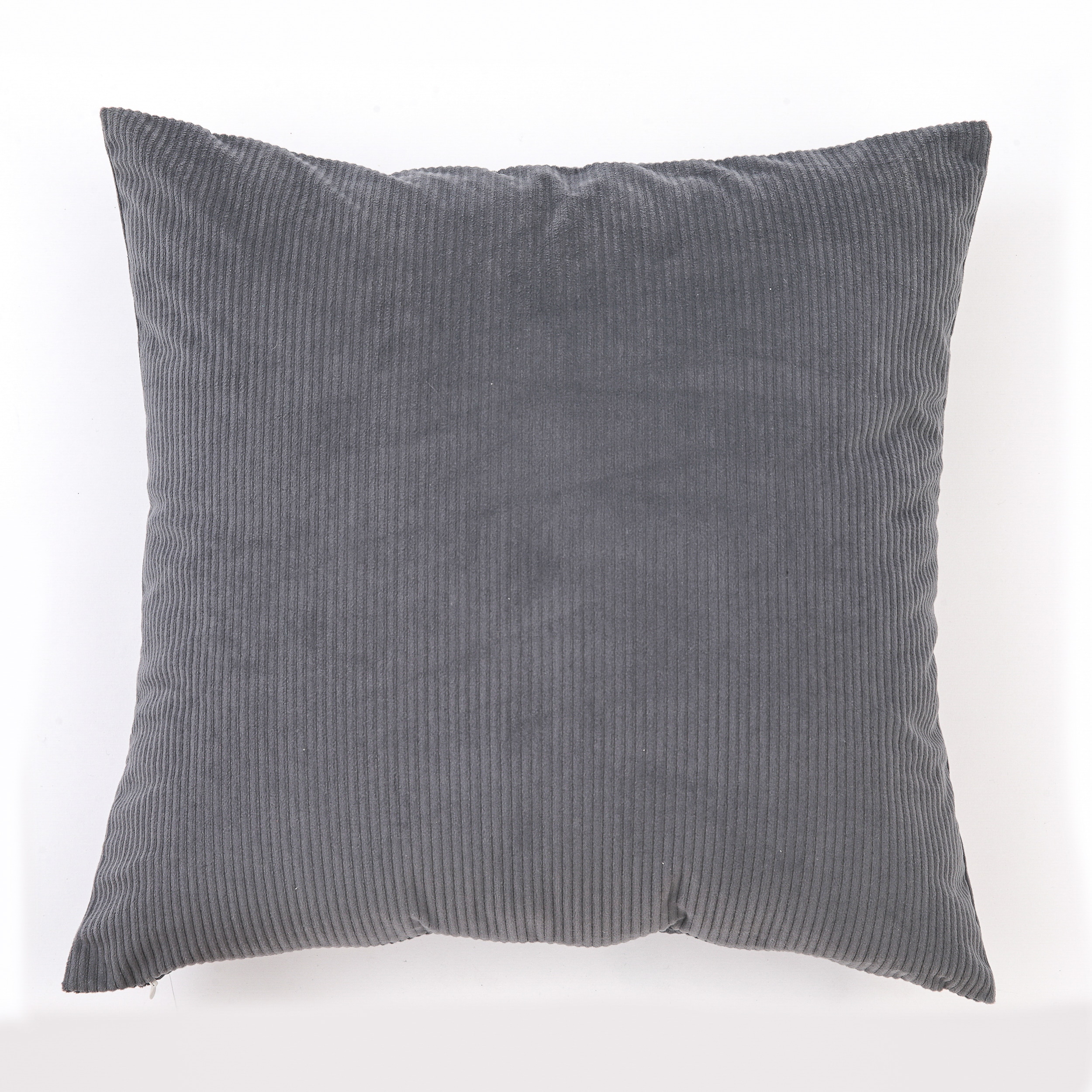 FRESHMINT 201912C18 Cord Ribbed 18-in x 18-in Gray Square Indoor Decorative Pillow