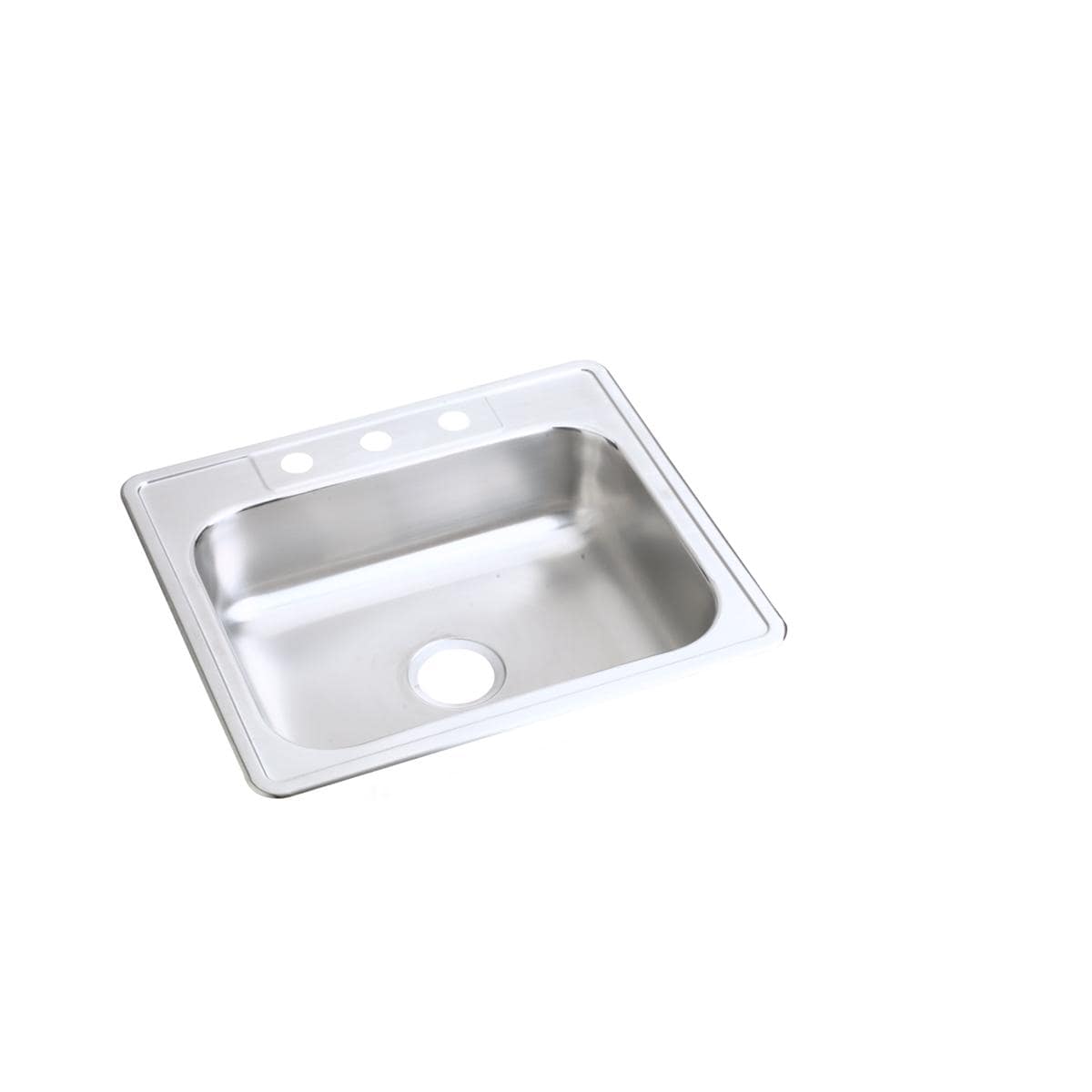 Dayton Drop-In 25-in x 21.25-in Satin Stainless Steel Single Bowl 3-Hole Kitchen Sink