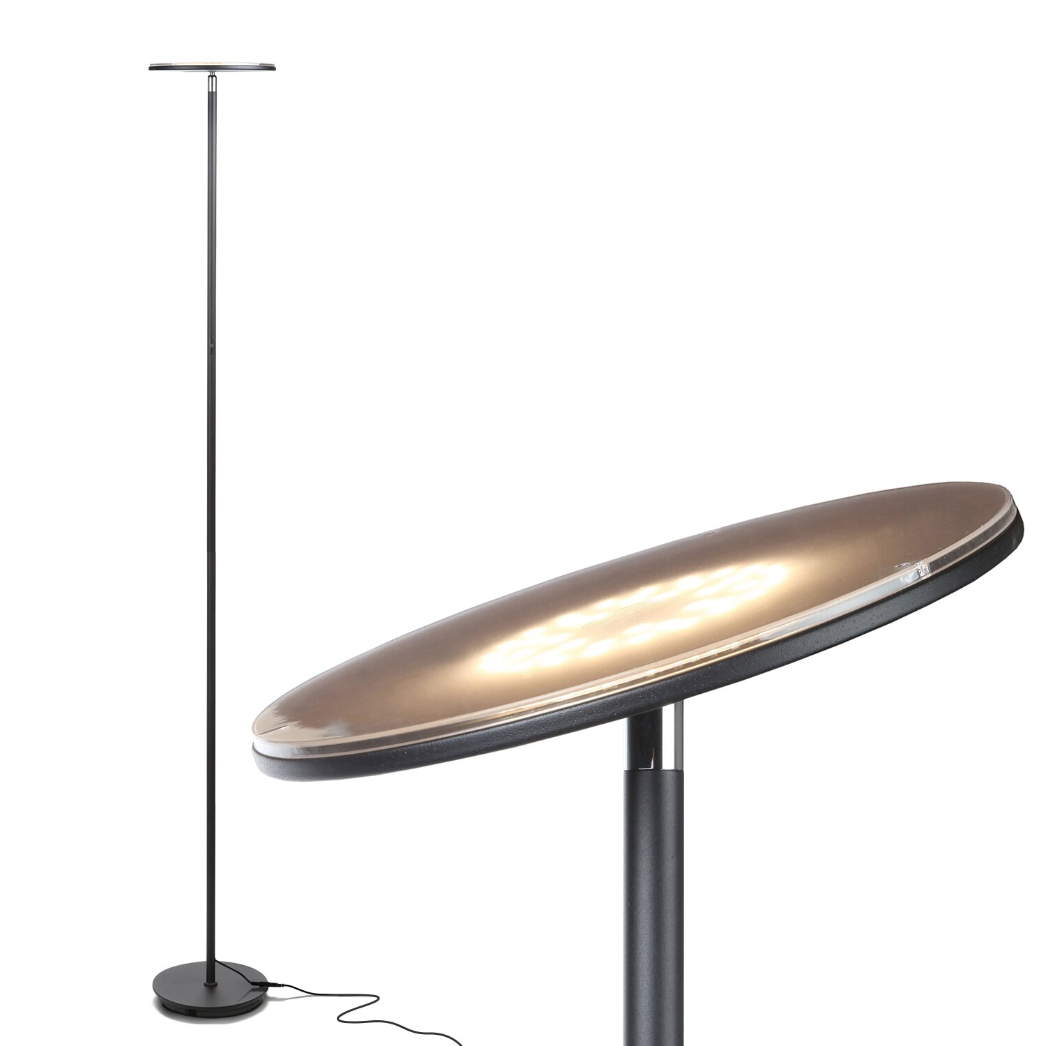 Brightech 63-in Classic Black Torchiere Floor Lamp in the Floor Lamps  department at Lowes.com