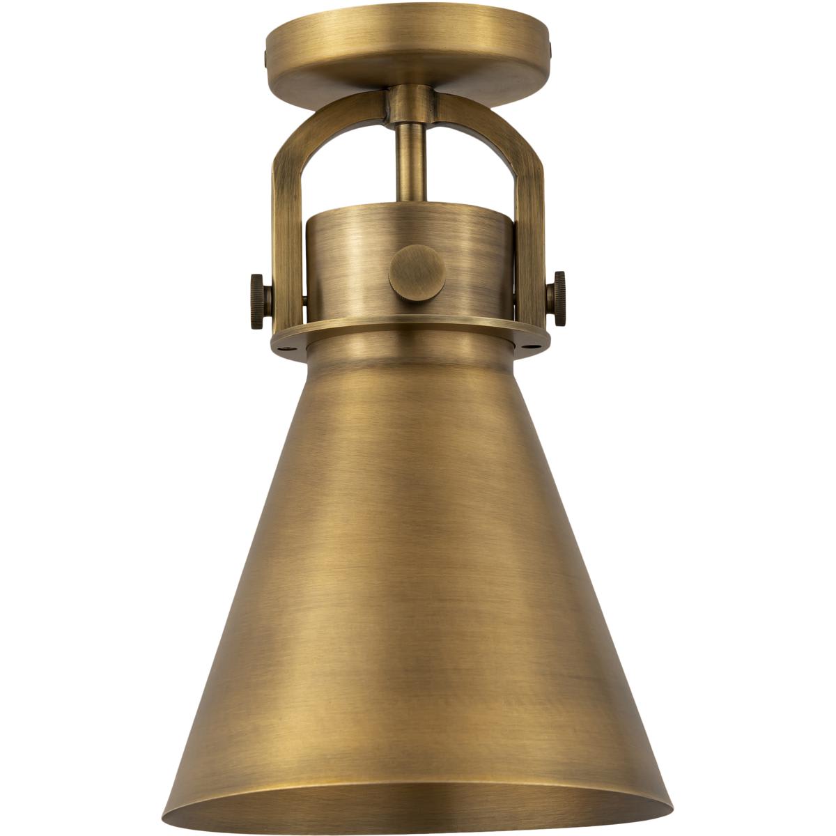 Innovations Lighting - 410-1F-BB-M411-8BB Newton Cone Flush Mount Brushed Brass