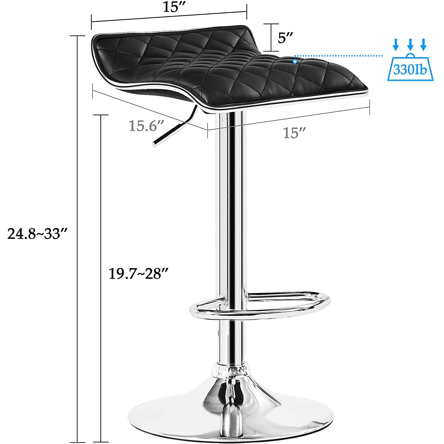 Vecelo LOE-C10-BLK stools - View #3