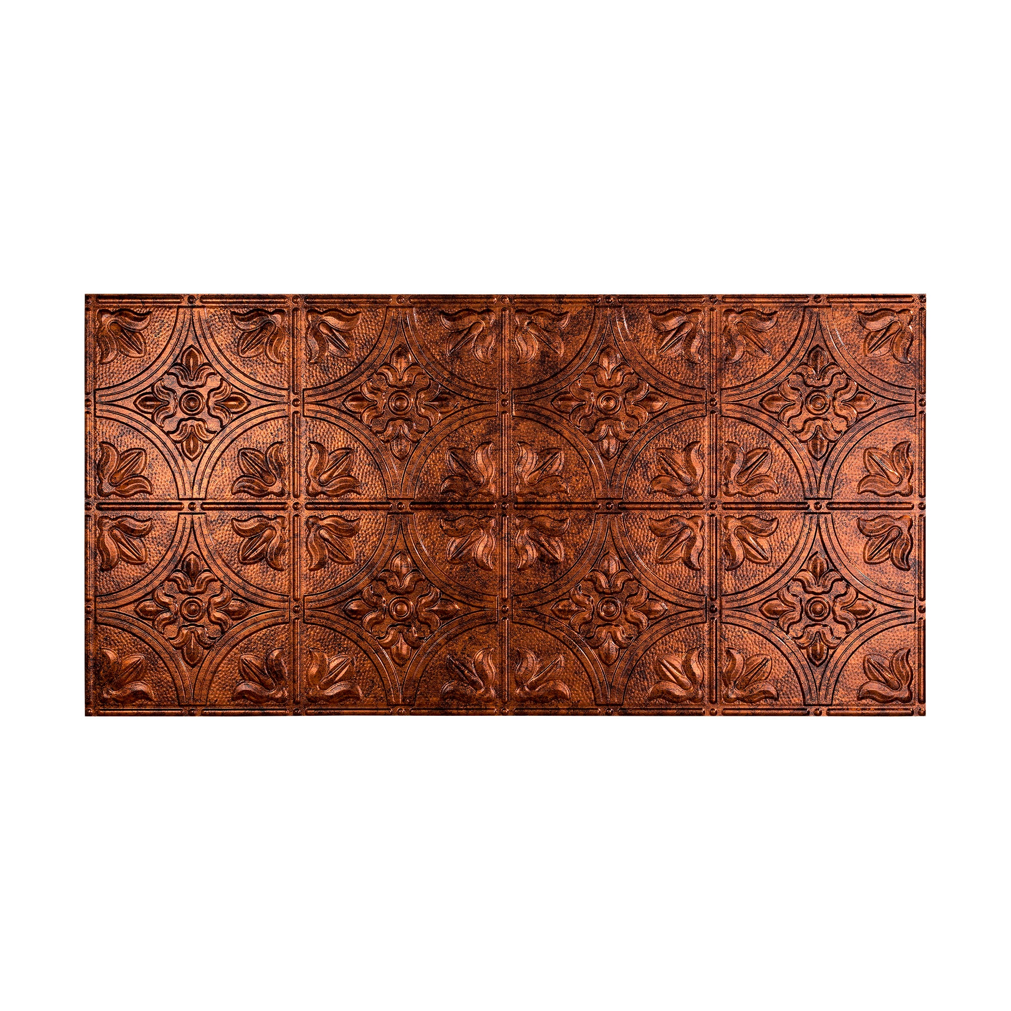 Fasade 4-ft x 2-ft Traditional 2 Moonstone Copper PVC Surface-mount ...