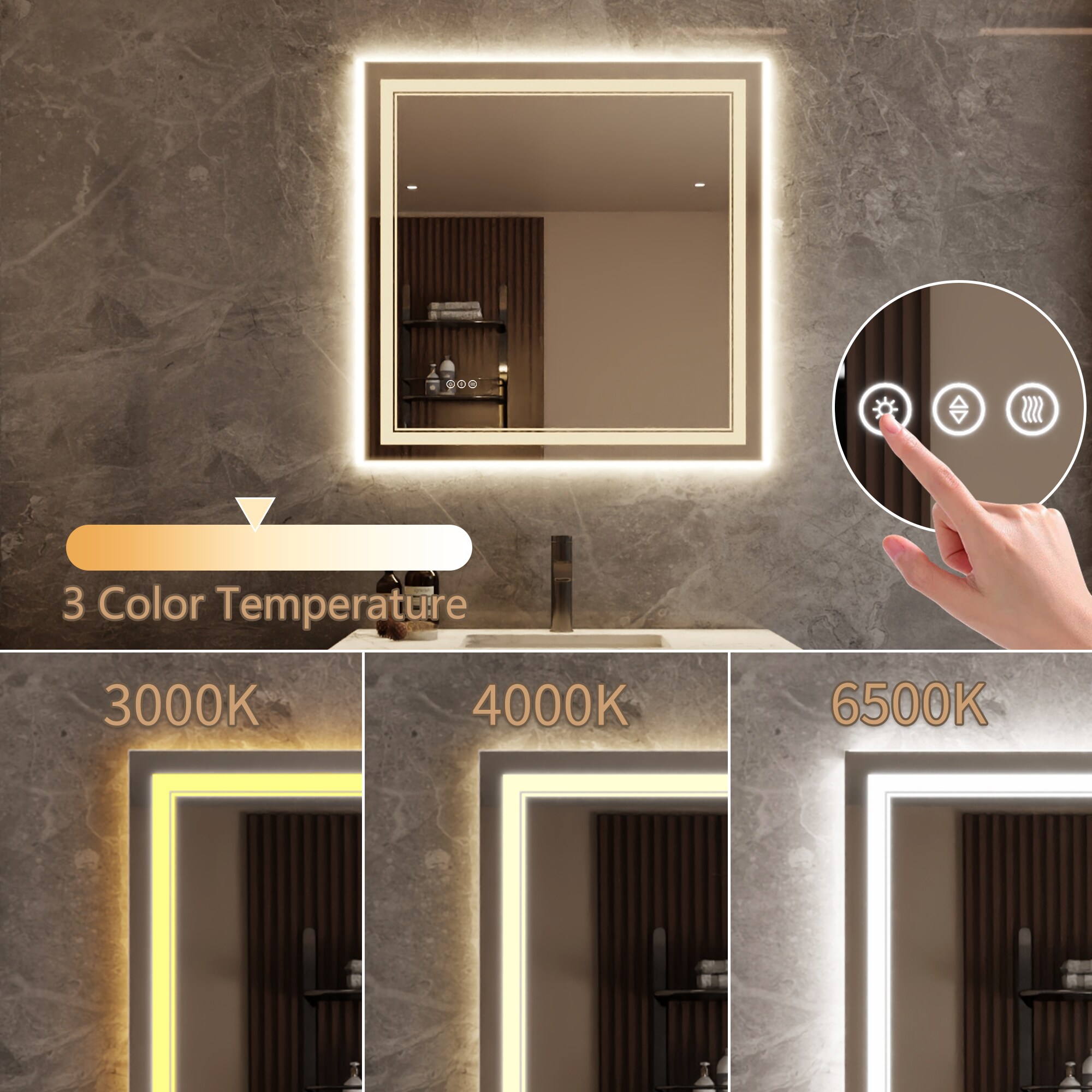 Bayfeve BFXB-10S3636-MIR Framed-Bath-Mirrors - View #11