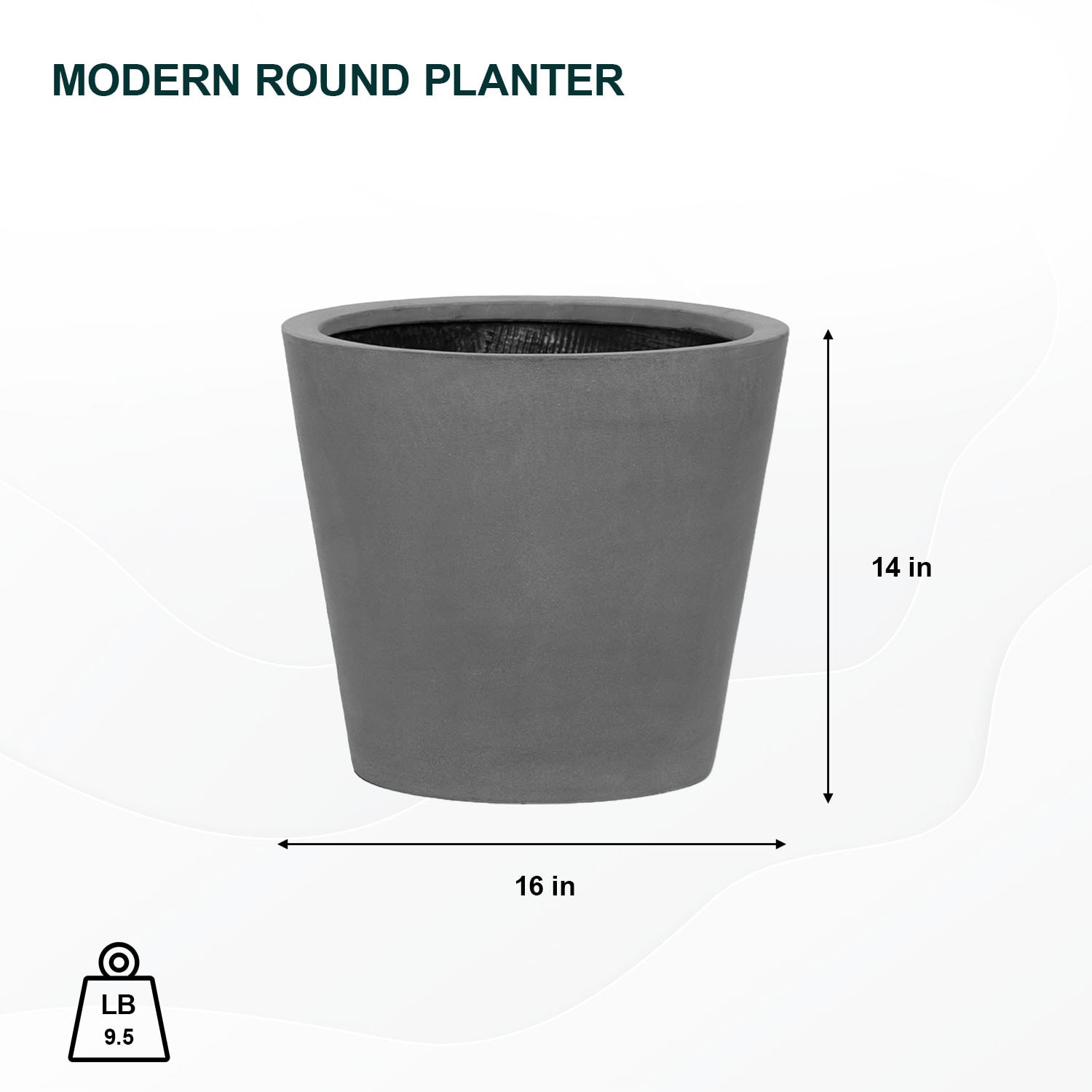 Pottery Pots 15.7-in W x 13.8-in H Gray Mixed/Composite Nursery Planter ...