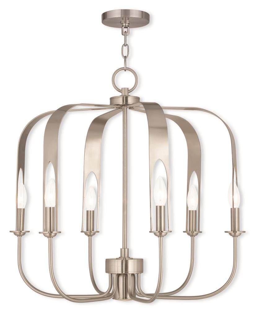 Livex Lighting 51936-91 Addison 7 -Light Brushed Nickel Modern/contemporary Cage For Use in Bathrooms, Bedrooms, Dining Rooms, Foyers, Kitchens, Living Rooms Chandelier