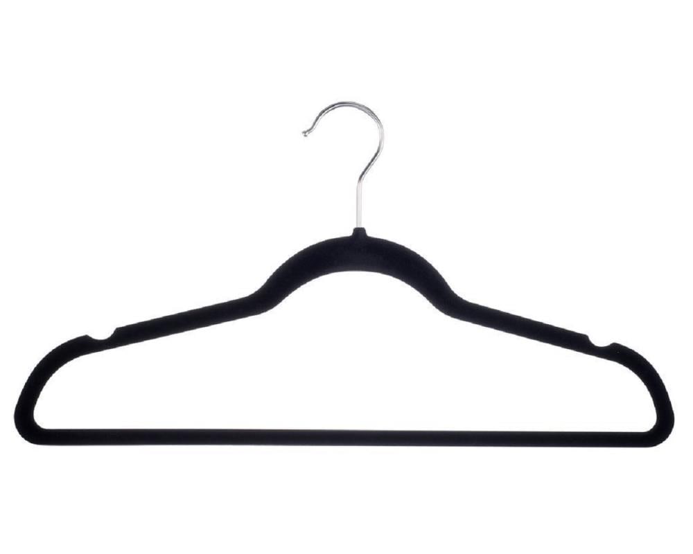 25 Pack Adult Heavy Duty Black Coat Plastic Hangers