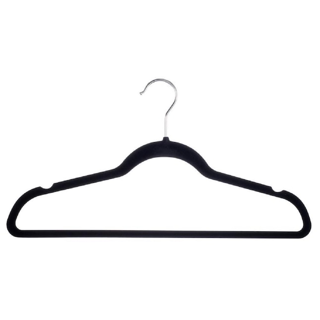 Home it USA 50-Pack Velvet Non-slip Grip Clothing Hanger (Black) in the  Hangers department at