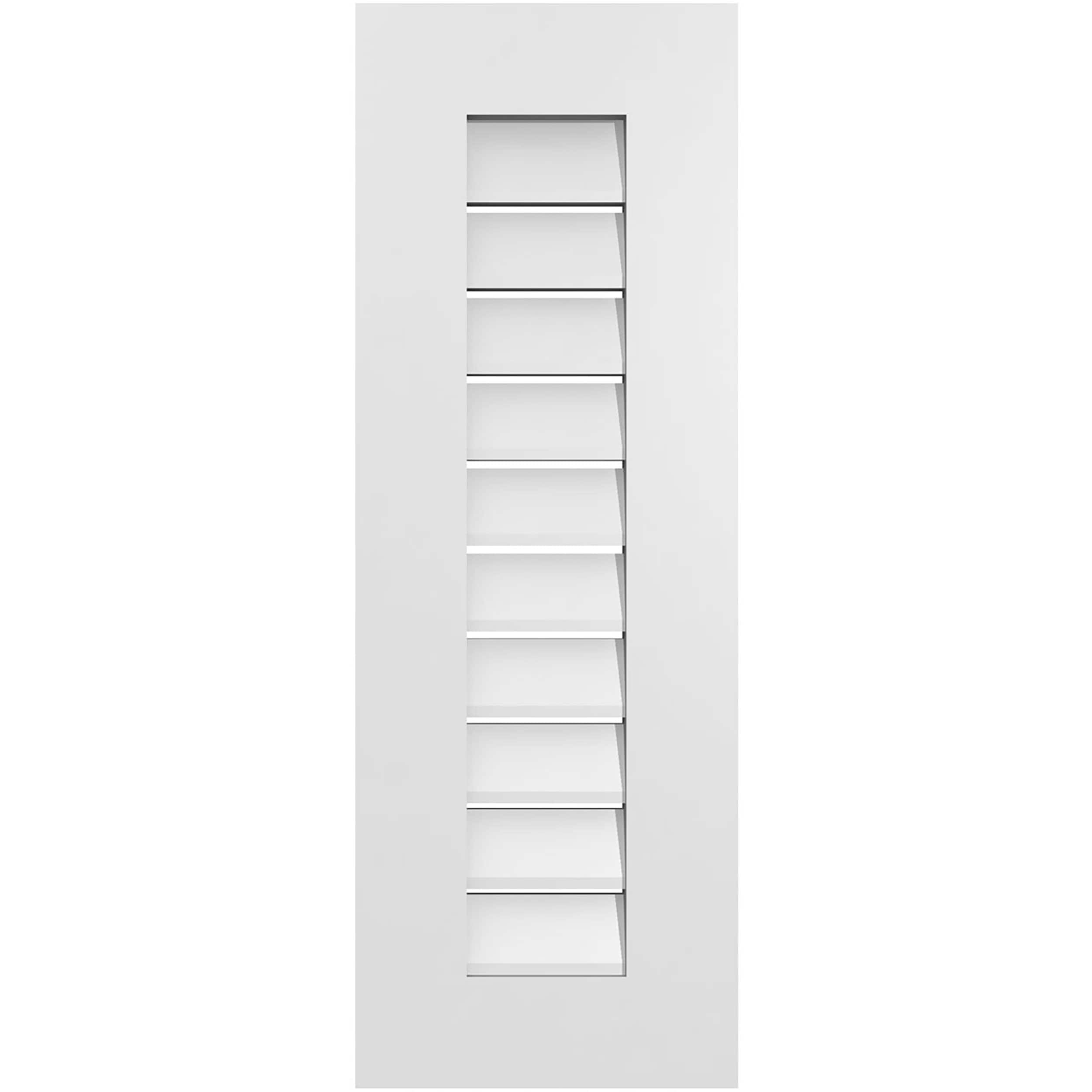 Ekena Millwork GVPVE12X3401SF 12-Inches x 34-Inches Off-white Rectangle PVC Gable Louver Vent