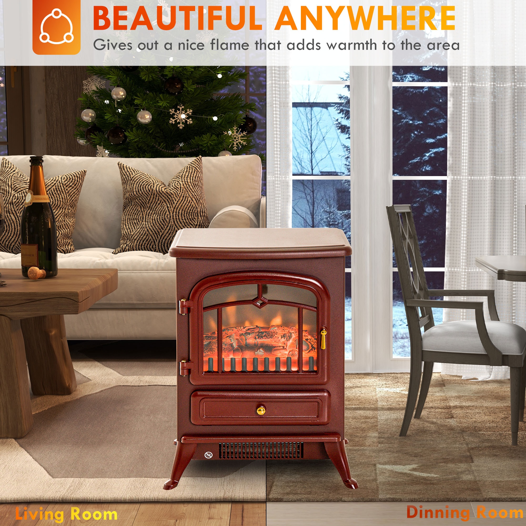 HomCom 820-037RD Electric-Fireplaces - View #4
