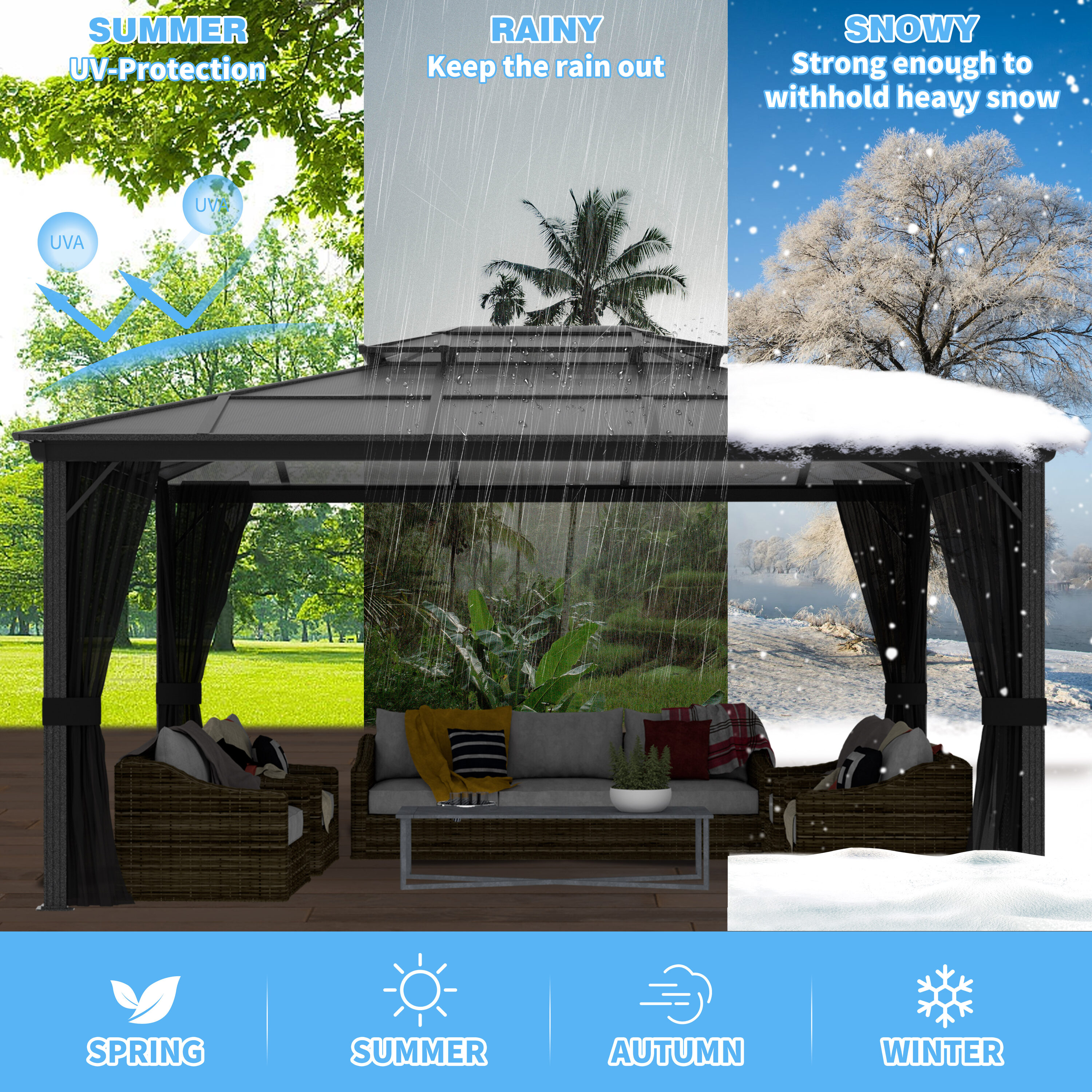 VEIKOUS PG0201-1216-DL3BX-2 Wood-Resin-Gazebos - View #5