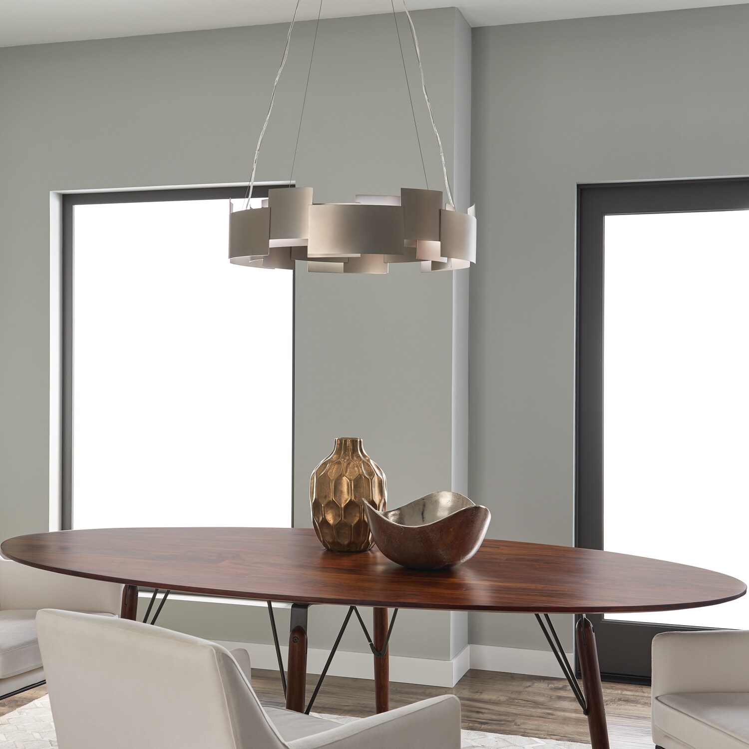 Kichler Moderne 1-Light Satin Nickel Modern/Contemporary Led Chandelier
