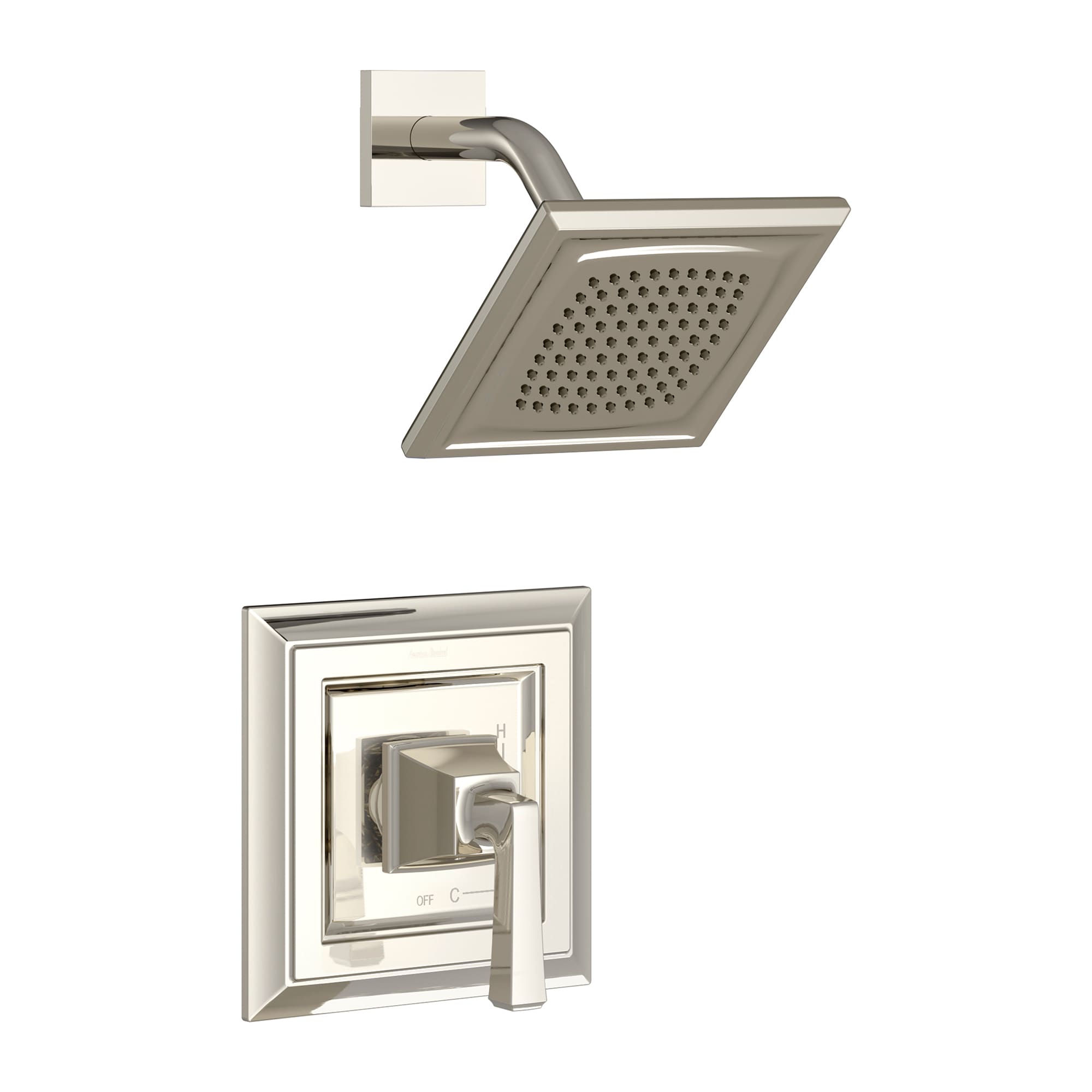 American Standard TU455501.013 Town Square S Polished Nickel 1-handle Single function 6.31-Inches Square Shower Faucet