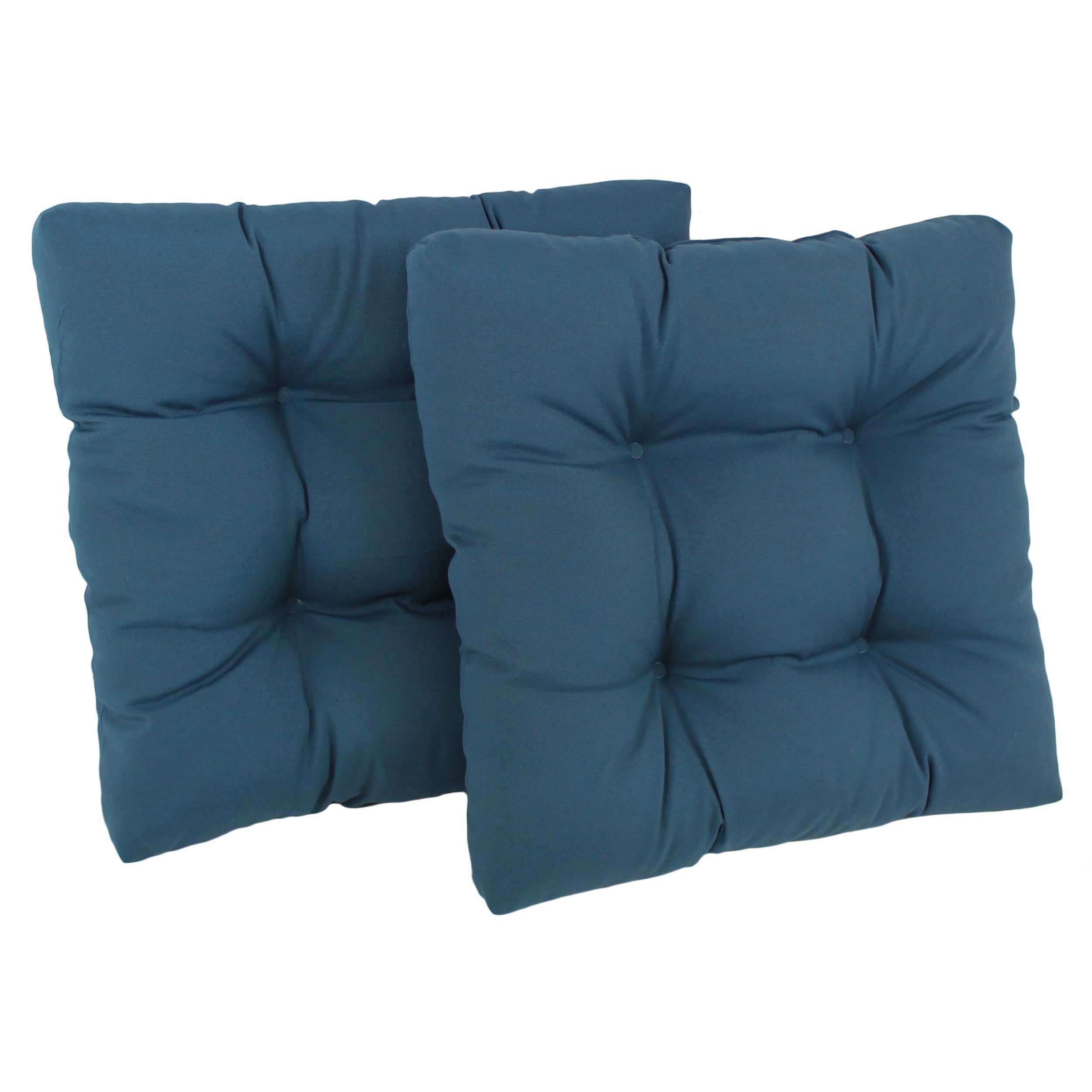 Blazing Needles 94005-2CH-TW-IN Indigo Solid Chair Cushion