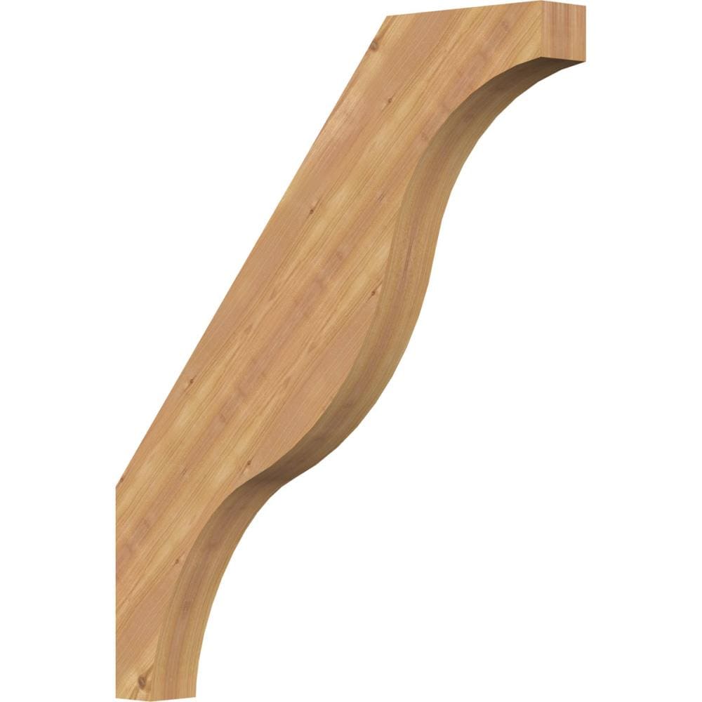 Ekena Millwork BRC04X30X36FST00SWR 3-1/2-in x 30-in x 36-in Western Red Cedar Unfinished Wood Funston Smooth Knee Brace
