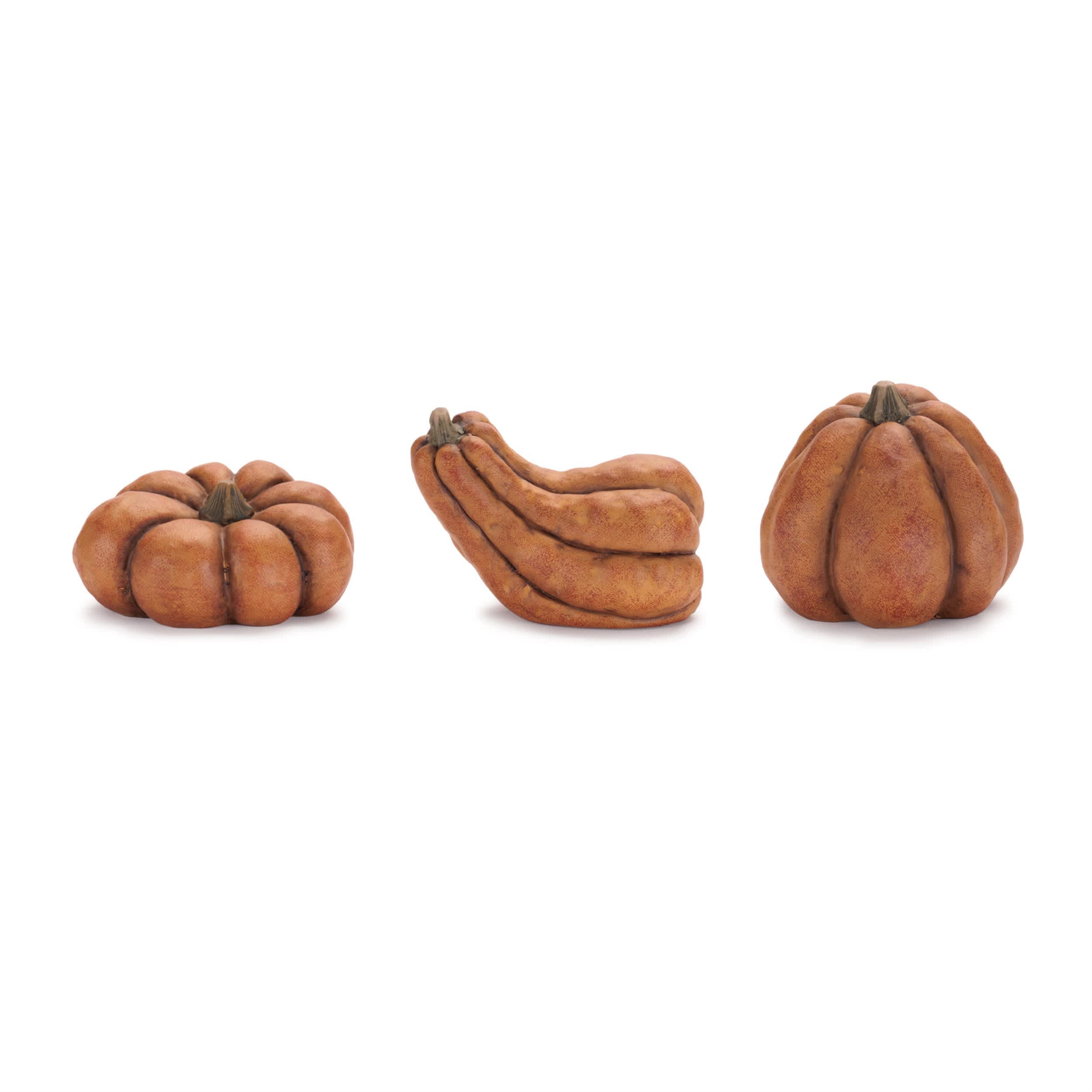 Melrose International Rustic Terra Cotta Pumpkin Decor (Set of 3) #97242DS