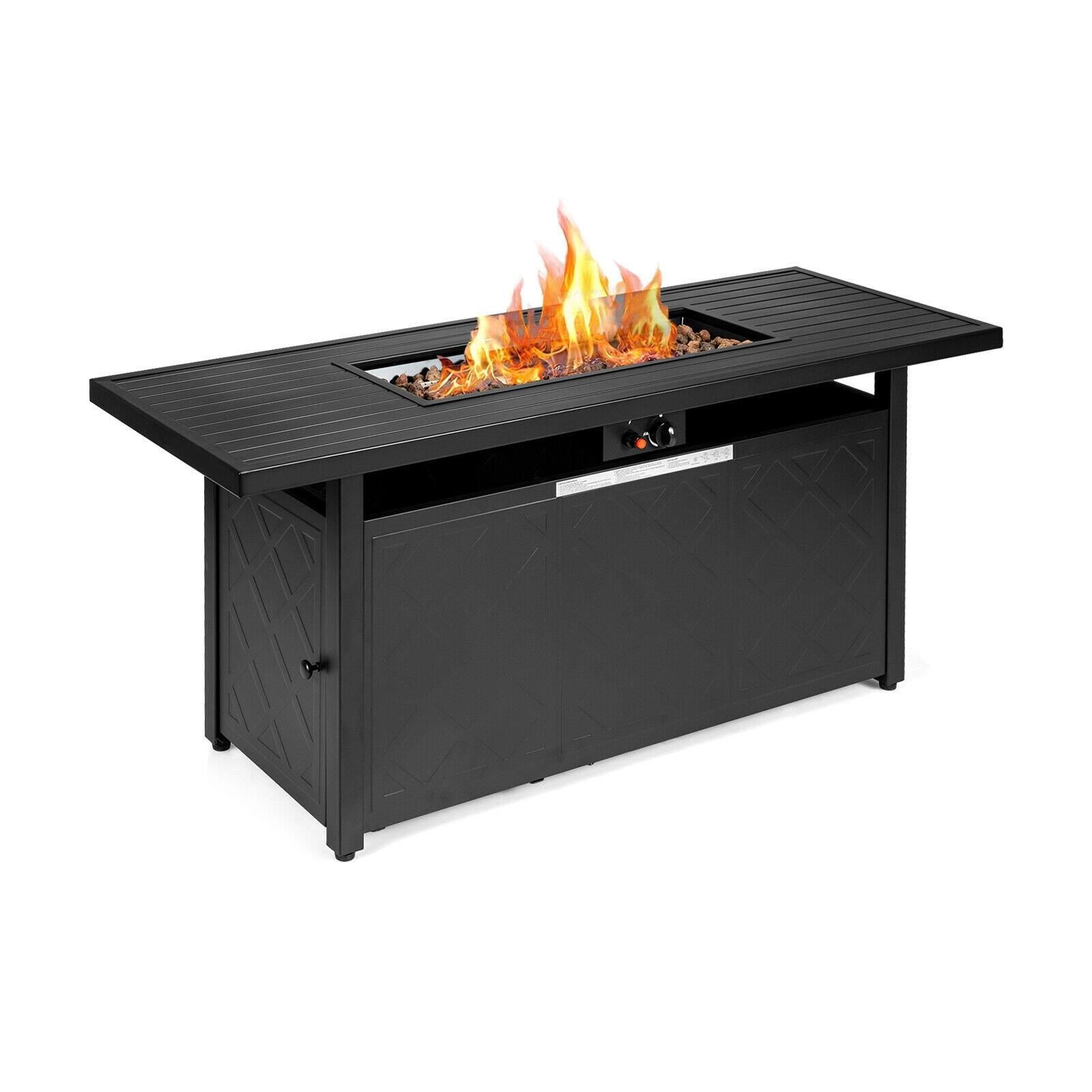  CL210US-BKFP 57-Inches W Black Steel Rectangle Tabletop Liquid propane Fire pit table