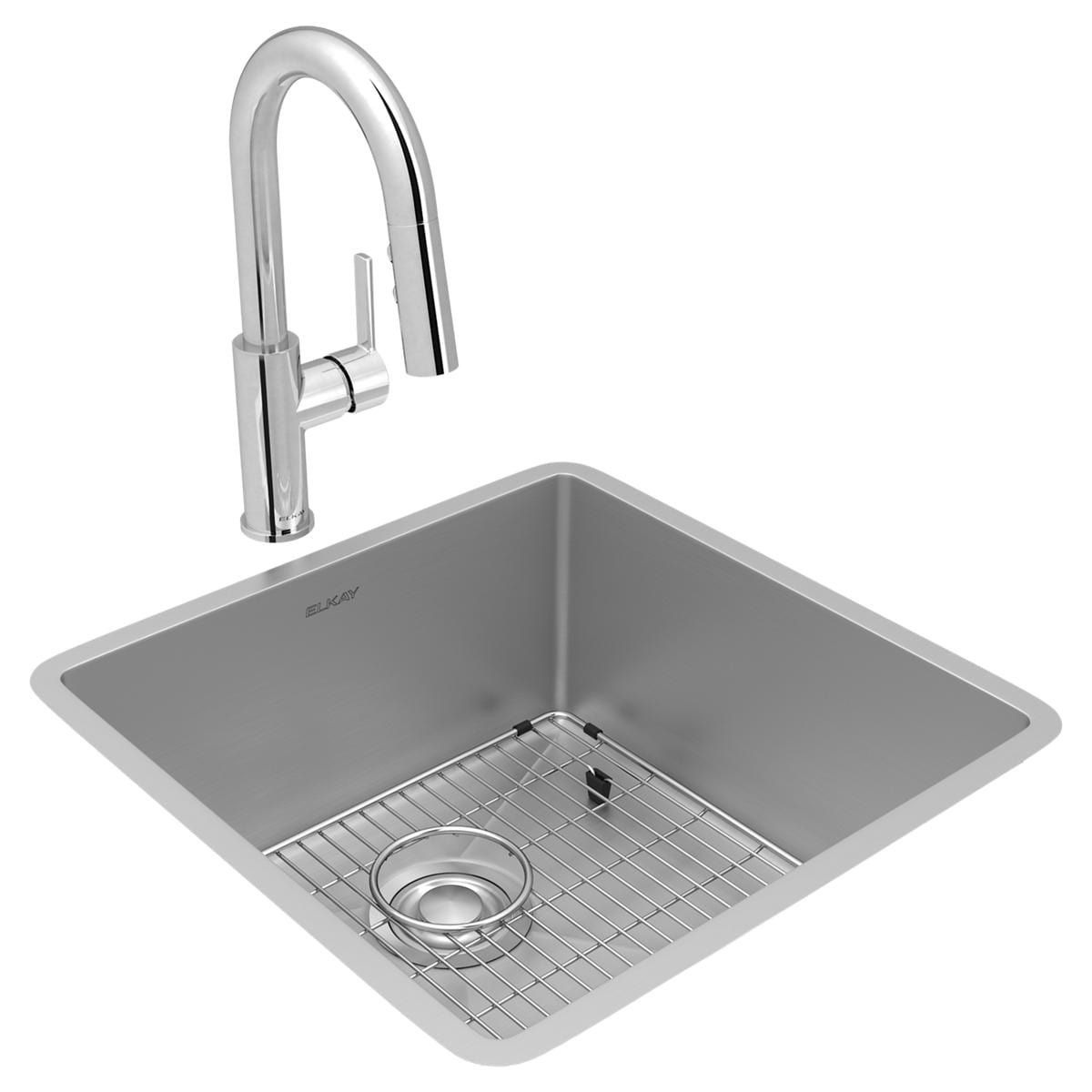Elkay ECTRU17179TFCBC Undermount 18.5-Inches x 18.5-Inches Stainless steel Single bowl 18 -Gauge Kitchen Sink All-in-One Kit