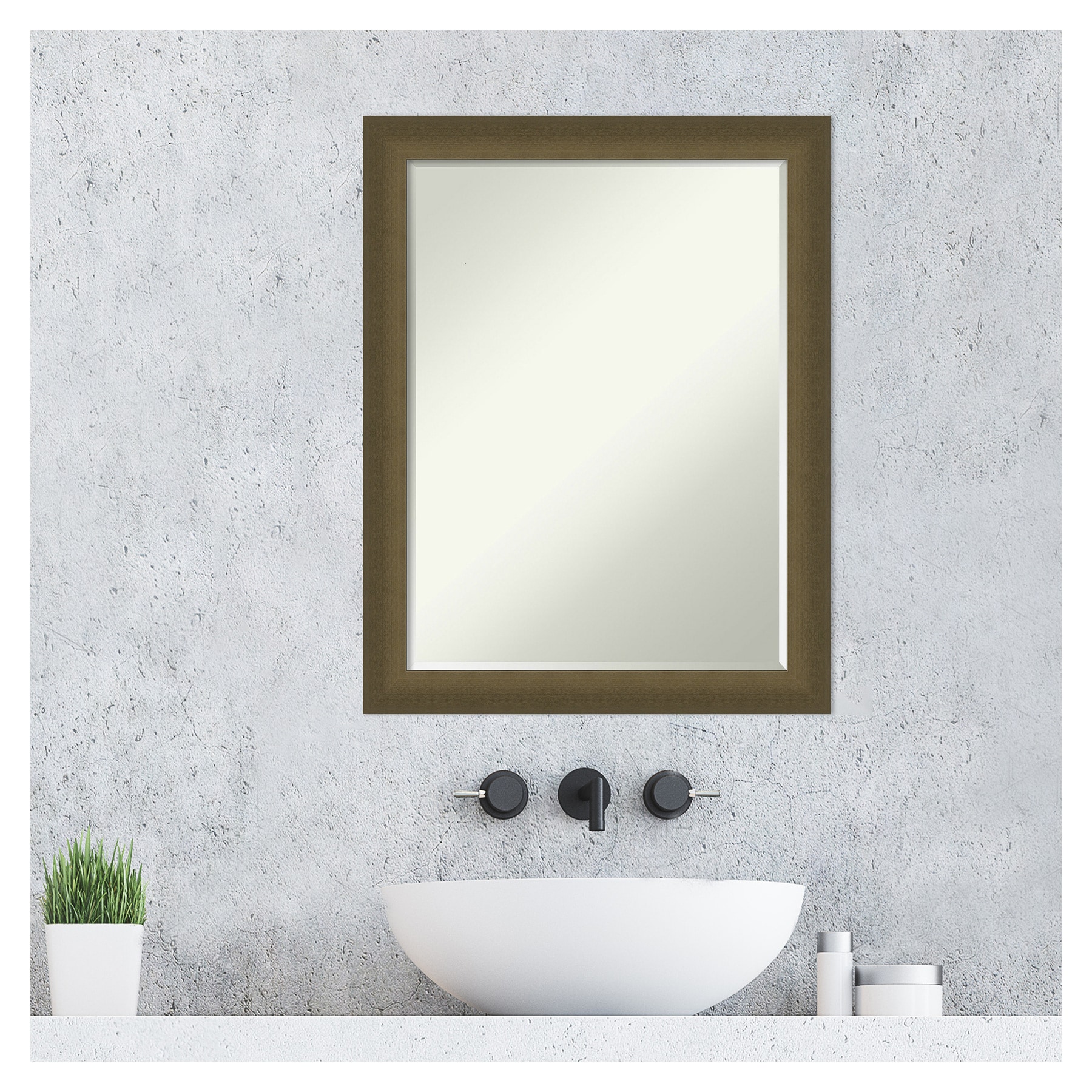 Amanti Art Blaine Light Bronze Narrow Frame 21.5-in W x 27.5-in H ...