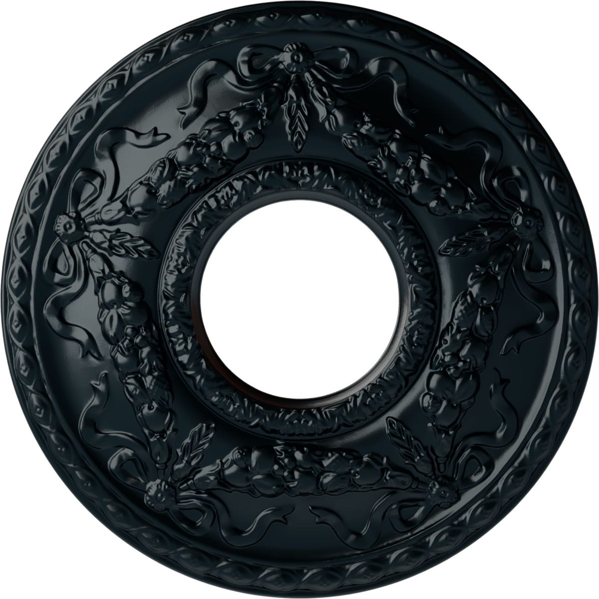 Ekena Millwork CM26HUNSF Hurley 22.125-in W x 22.125-in L Painted Night Shade Polyurethane Whole Ceiling Medallion