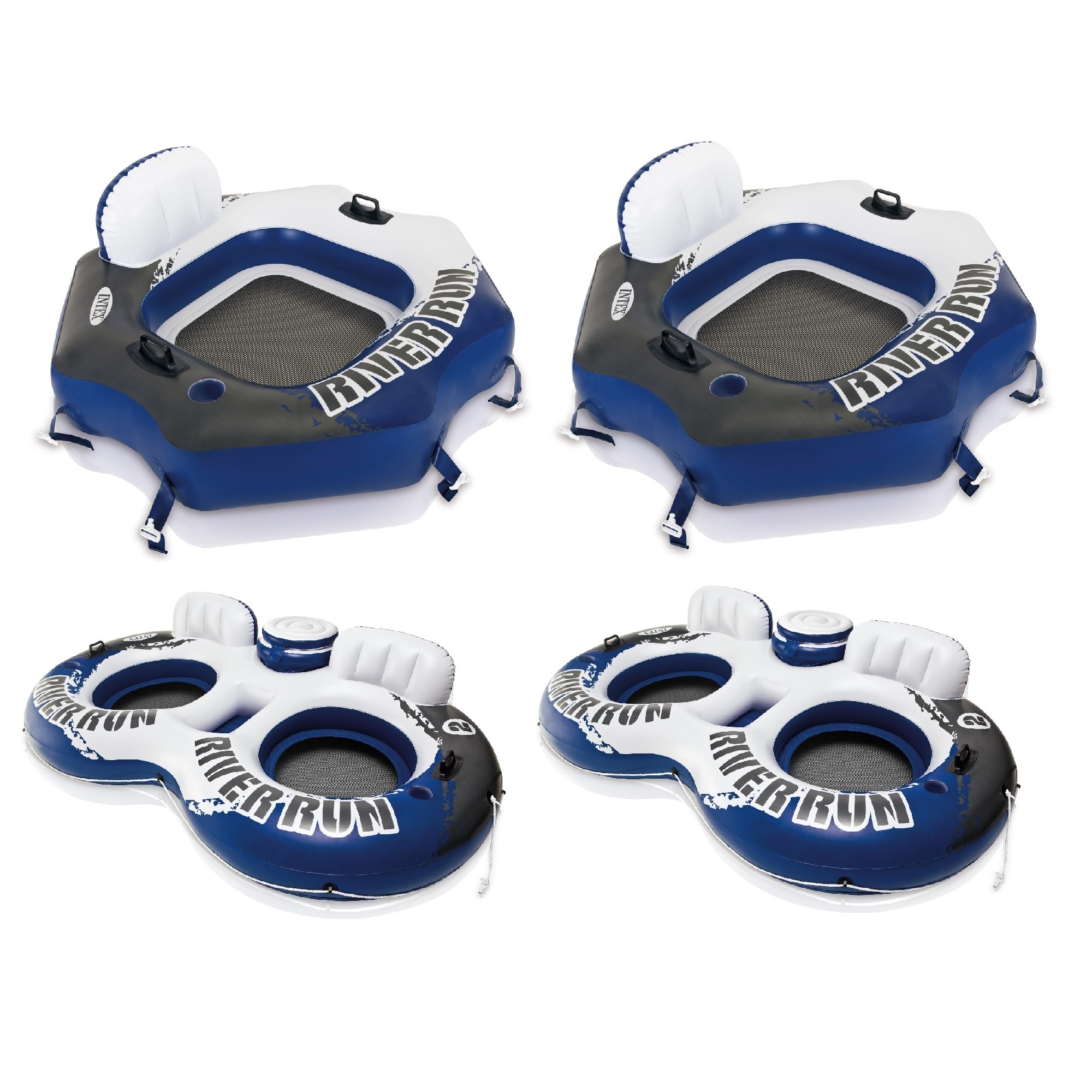 Intex 173699 53-Inches x 53-Inches 2 -Seat Blue Inflatable raft 4 -Pack