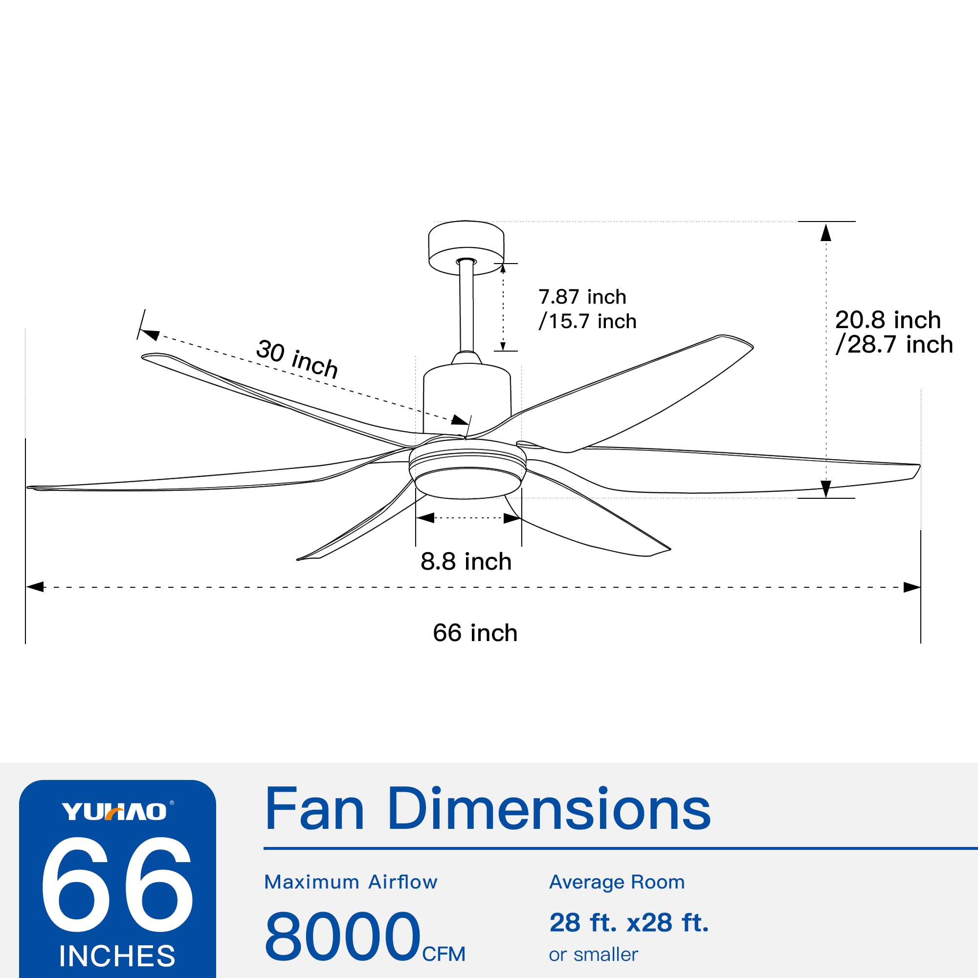 WELLFOR GYH52-1044-5WH Ceiling-Fans - View #11