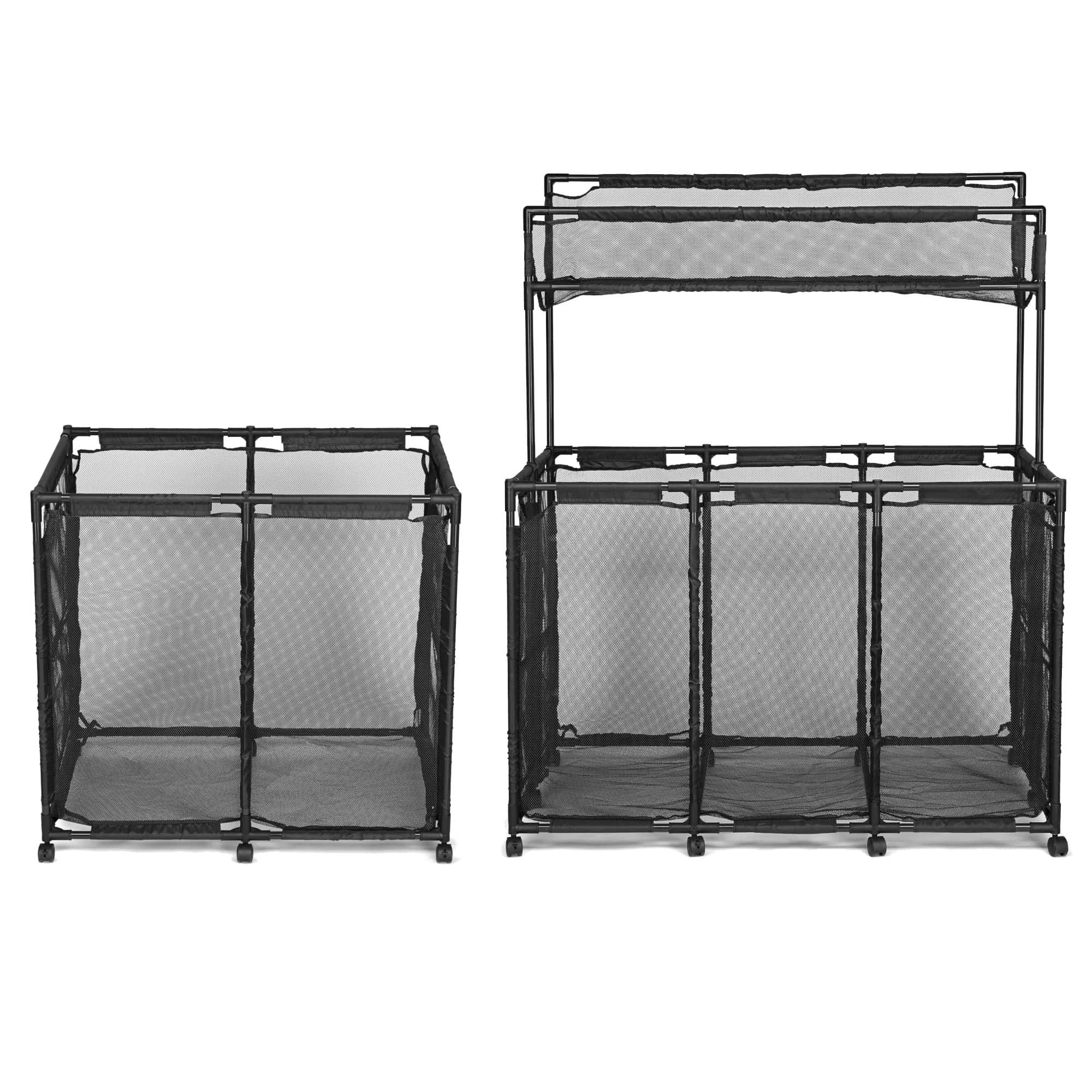Yescom 06PSBSET001-CW-06-LO 2 Pack Mesh Pool Storage Bin Cart w/ Wheels Noodle Holder Toys Organizer