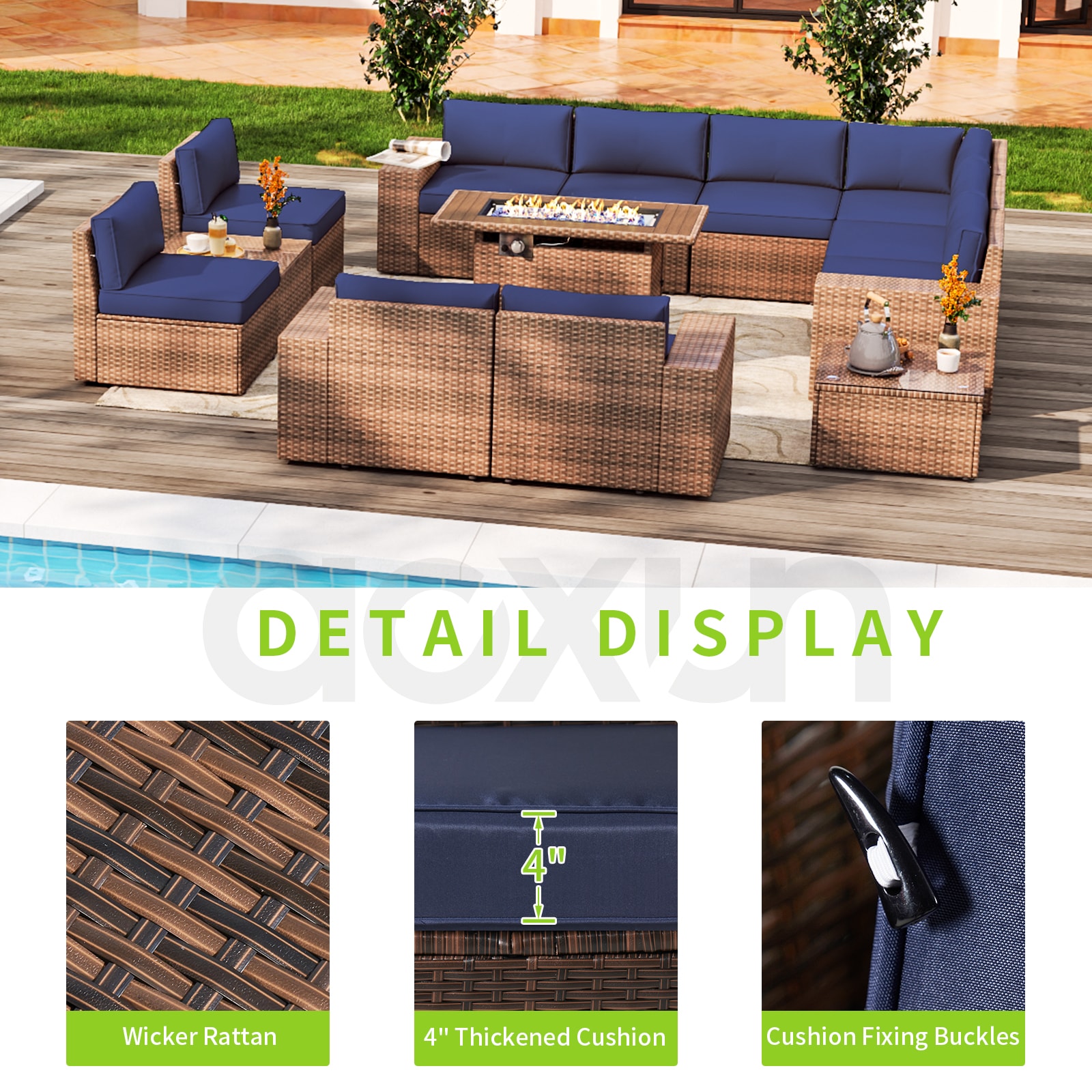 AOXUN G12039BG2AB+026BR-13 Patio-Conversation-Sets - View #3