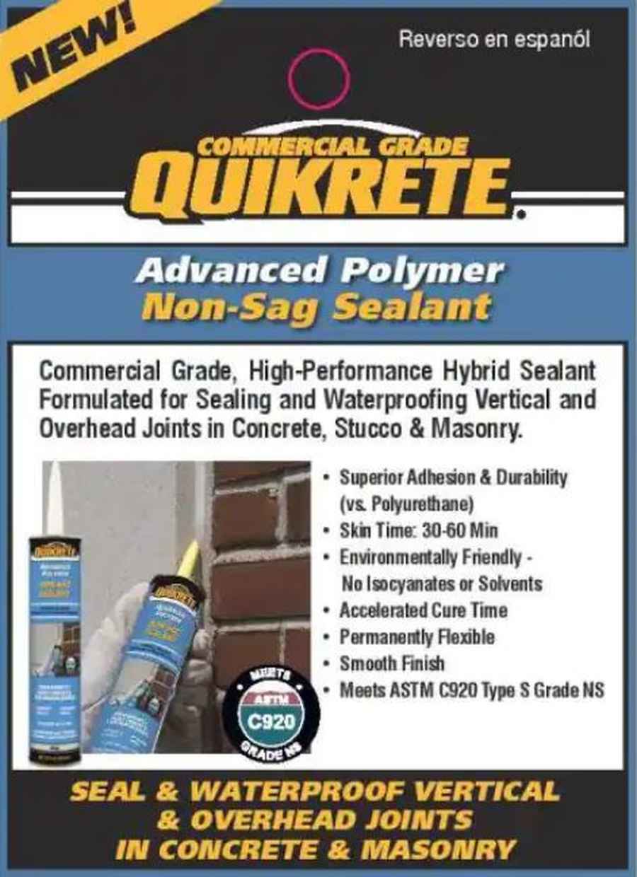 QUIKRETE Advanced Polymer Non-Sag 10-oz Stucco, Mortar And Concrete ...