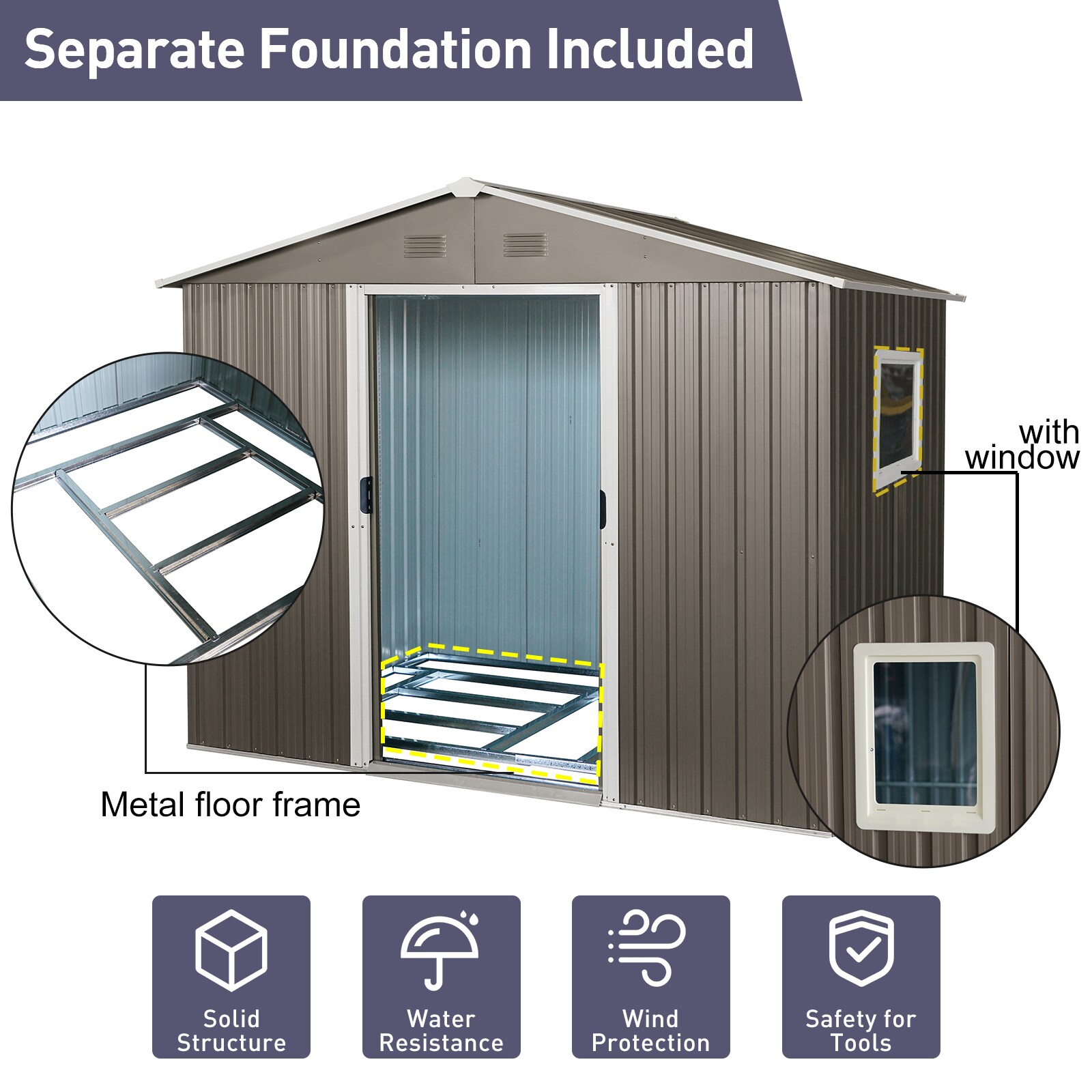 LUXEYARD DS-M-BAC03291 Metal-Storage-Buildings-Sheds - View #7