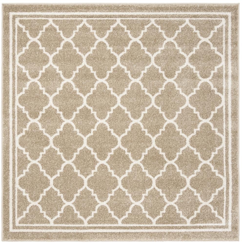 Safavieh AMT422S-5SQ Kelly 5 x 5 (ft) Loomed Polypropylene Wheat/Beige Square Indoor/Outdoor Trellis Area rug