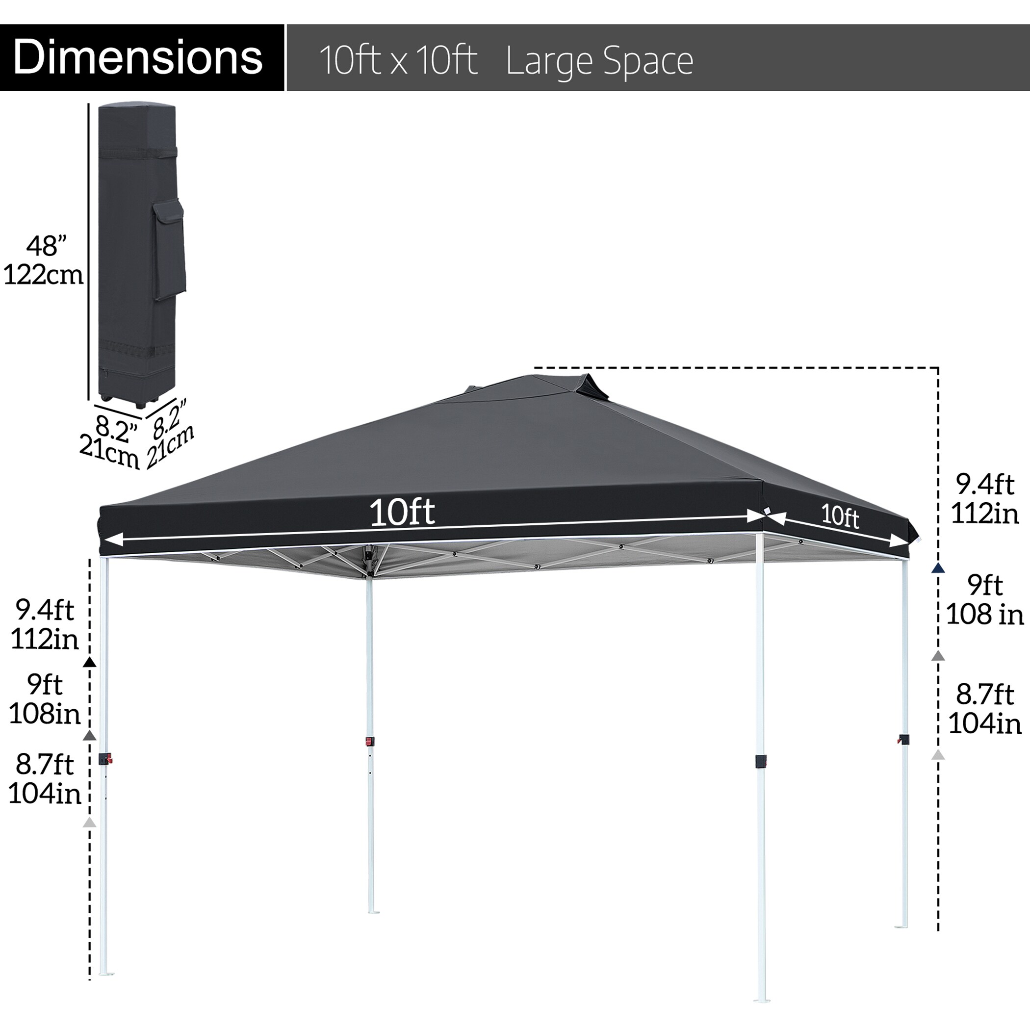 FOREST HOME 10-ft x 10-ft Rectangle Brown Standard Canopy in the ...