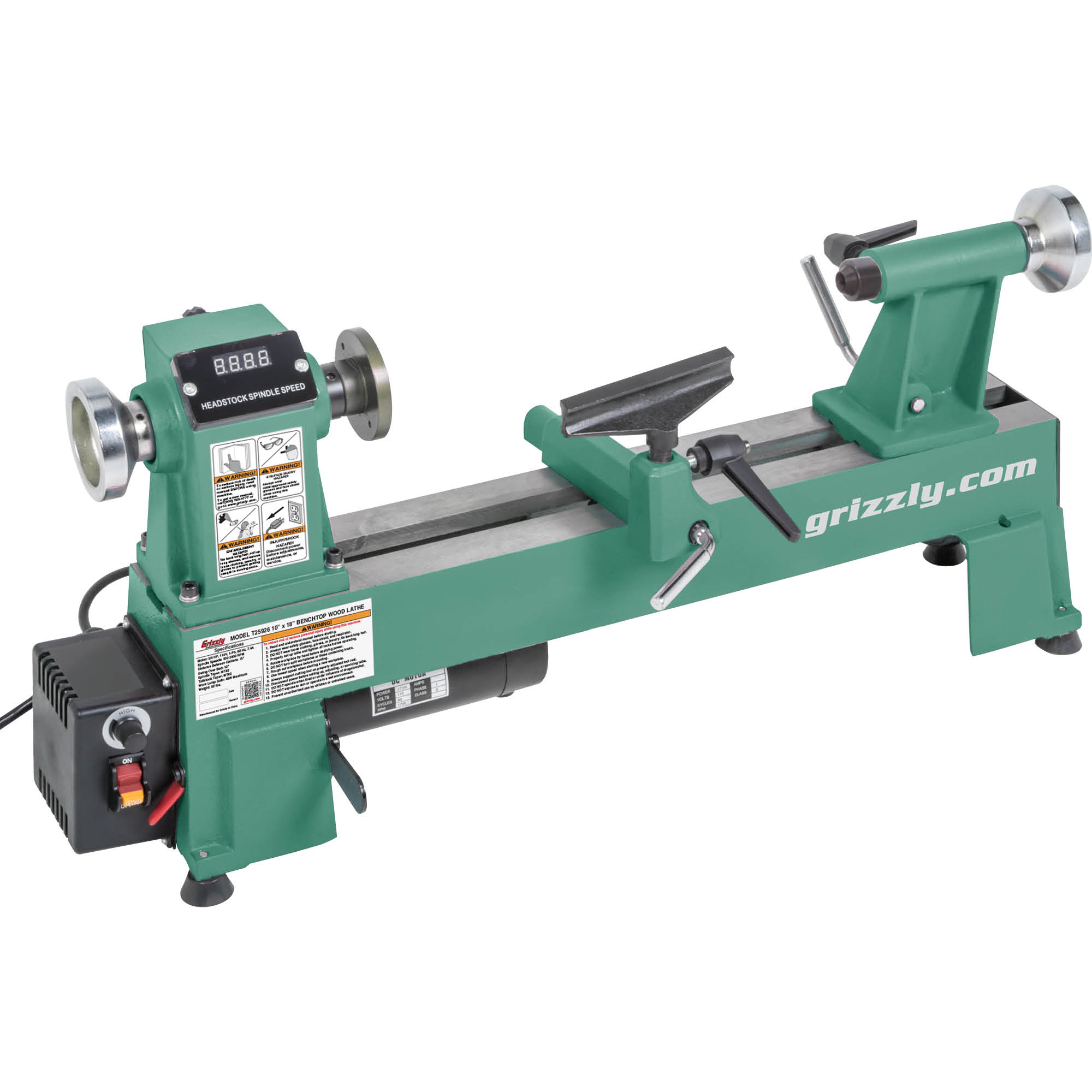 Grizzly T25926 10-Inches x 18-Inches Variable Speed Wood Lathe
